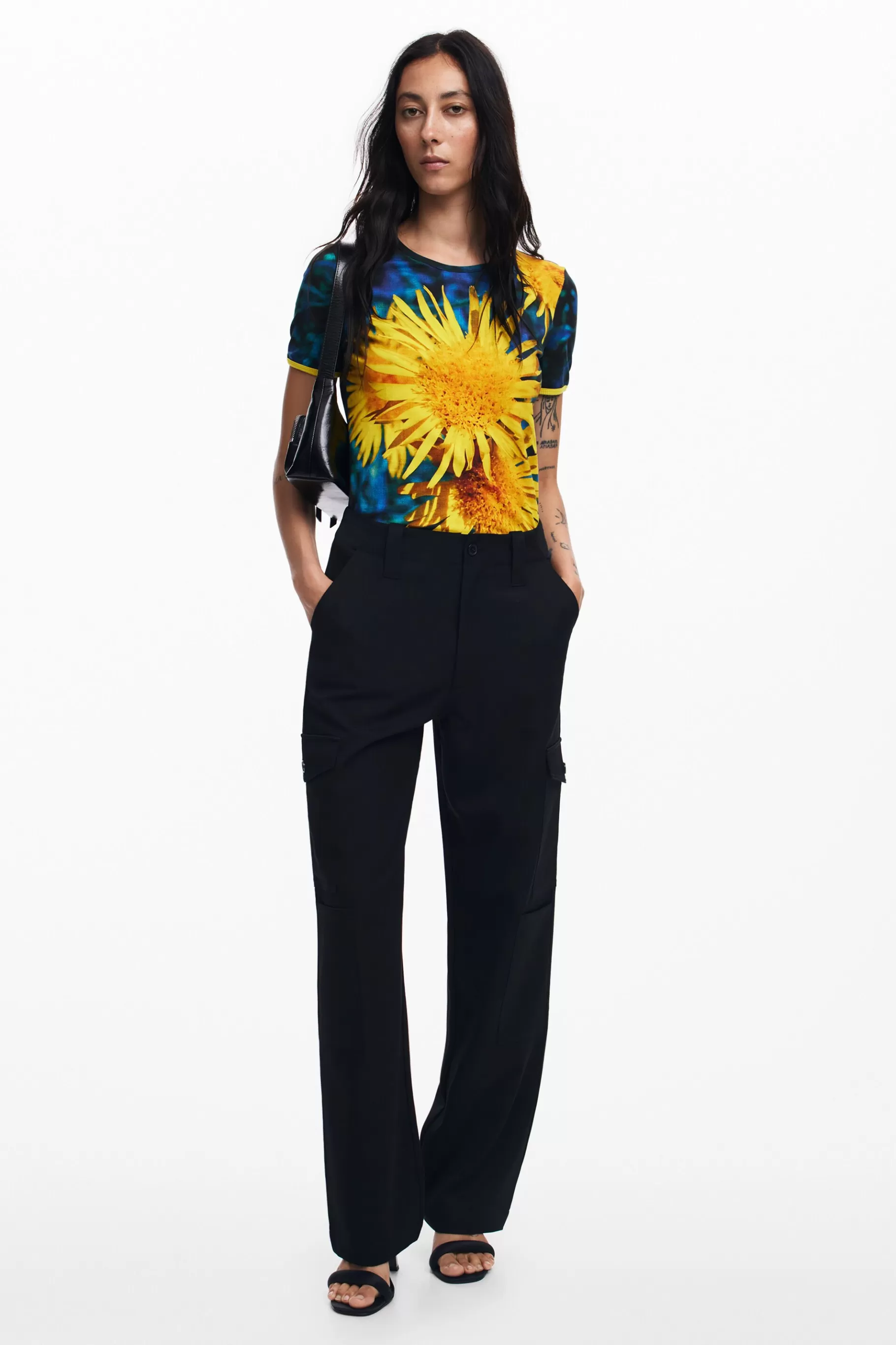 Desigual Camiseta girasoles*Mujer Camisas Y Blusas | Camisetas