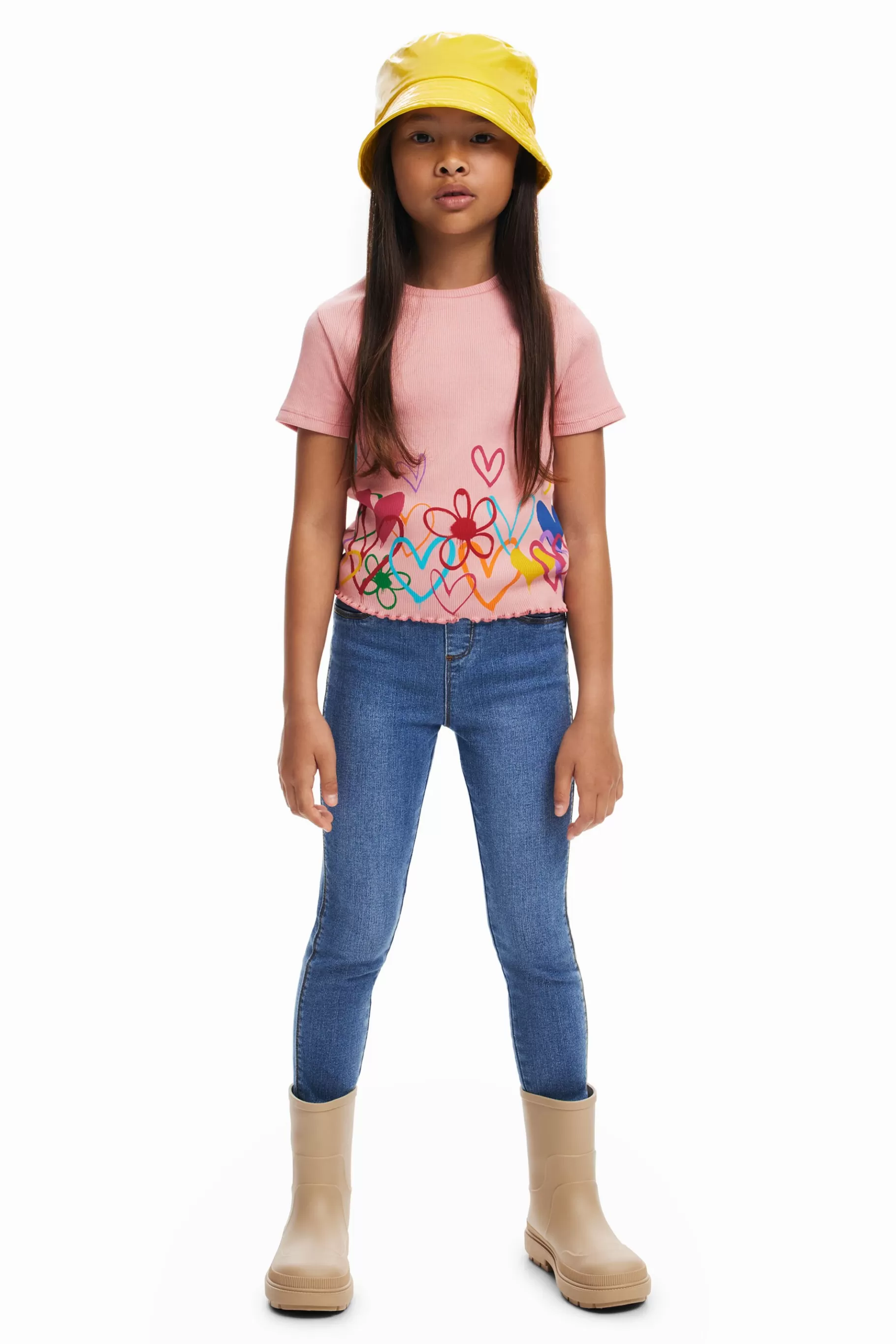 Desigual Camiseta ilustraciones corazones* Camisetas Y Camisas