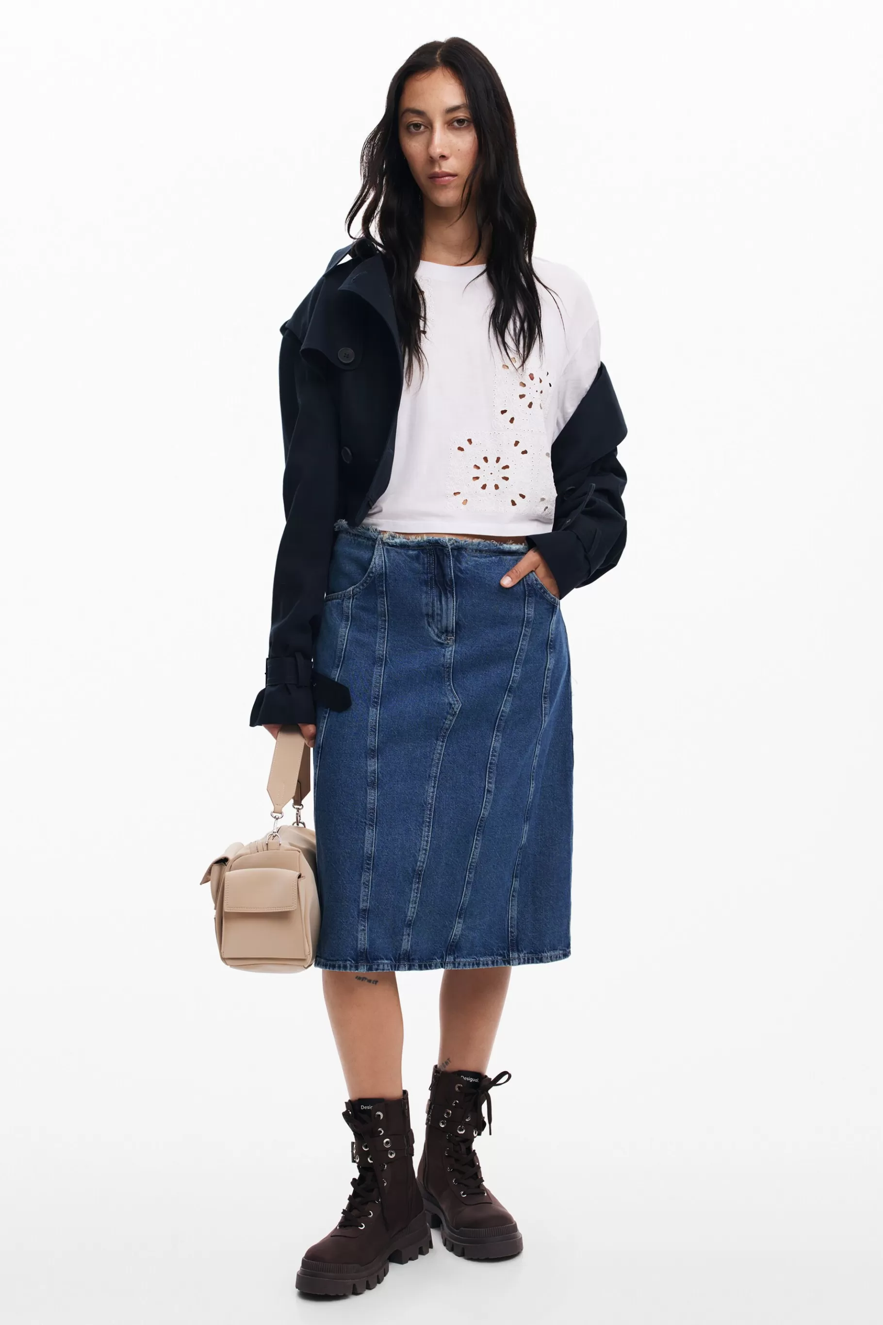 Desigual Camiseta lisa detalles*Mujer Camisas Y Blusas | Camisetas