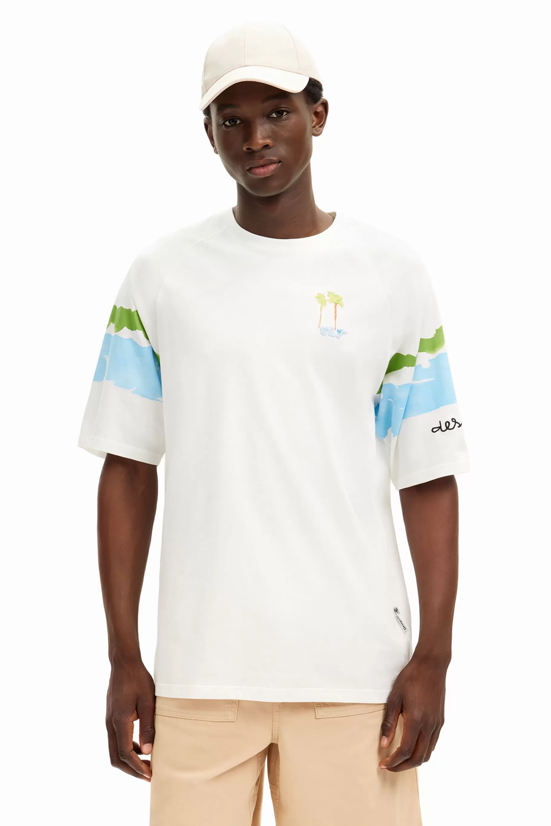 Desigual Camiseta palmeras acuarela*Hombre Camisetas