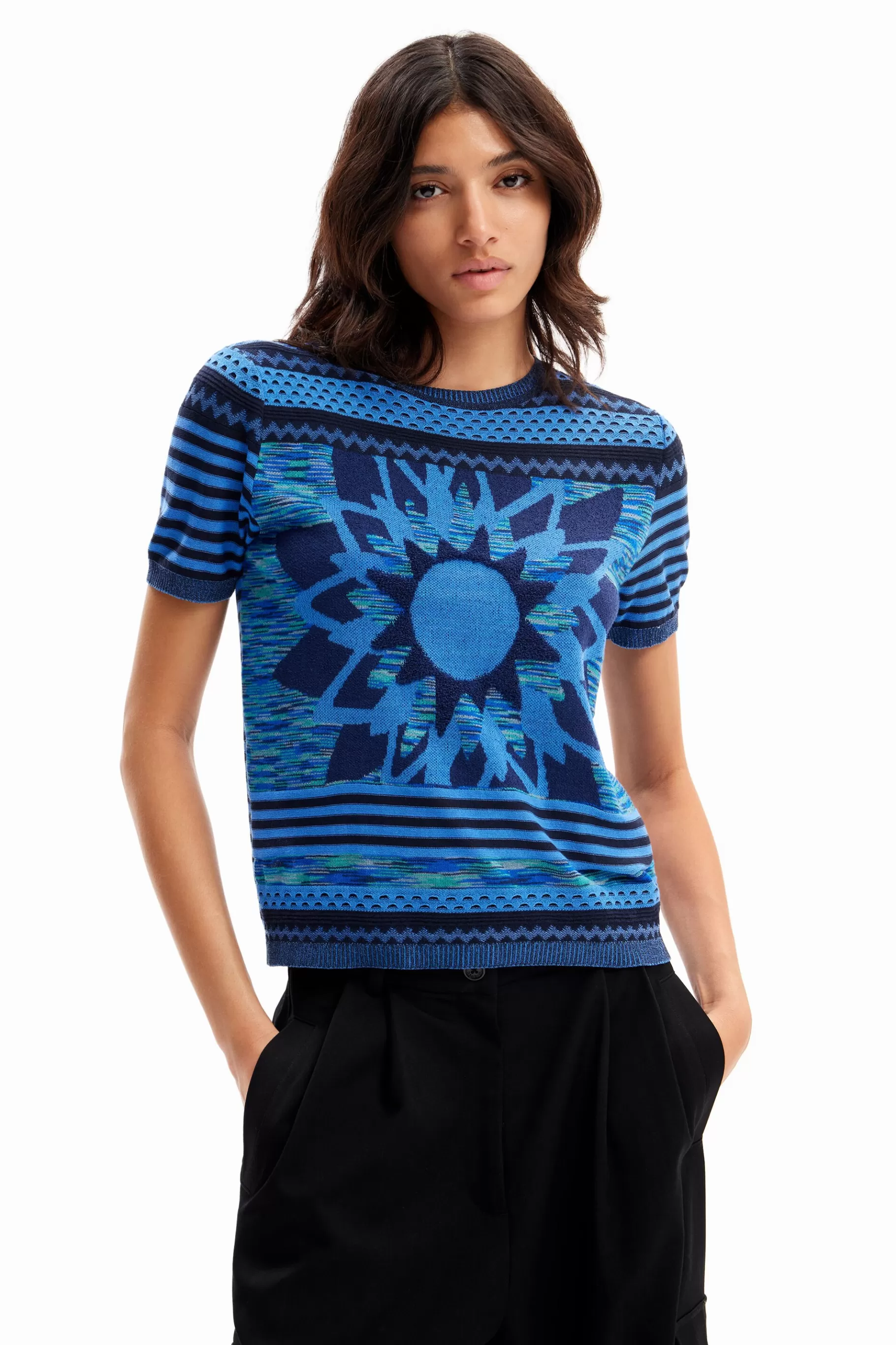 Desigual Camiseta punto flor*Mujer Camisas Y Blusas | Camisetas