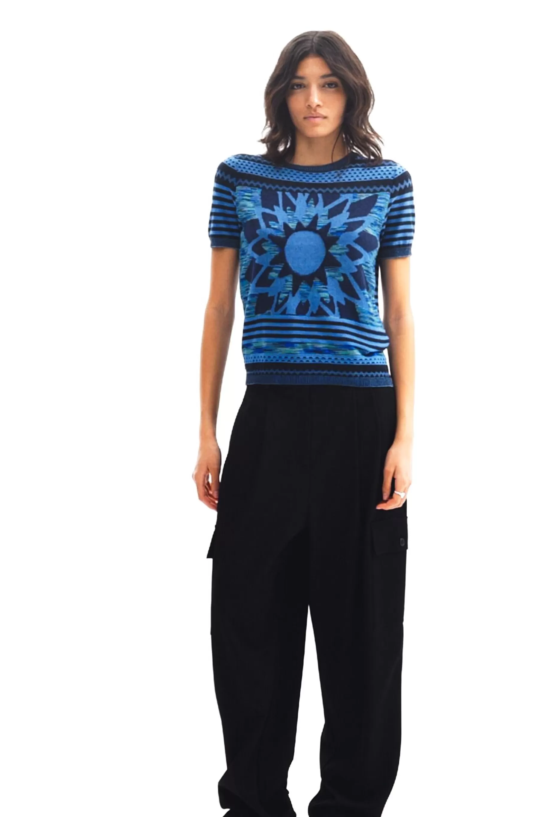 Desigual Camiseta punto flor*Mujer Camisas Y Blusas | Camisetas