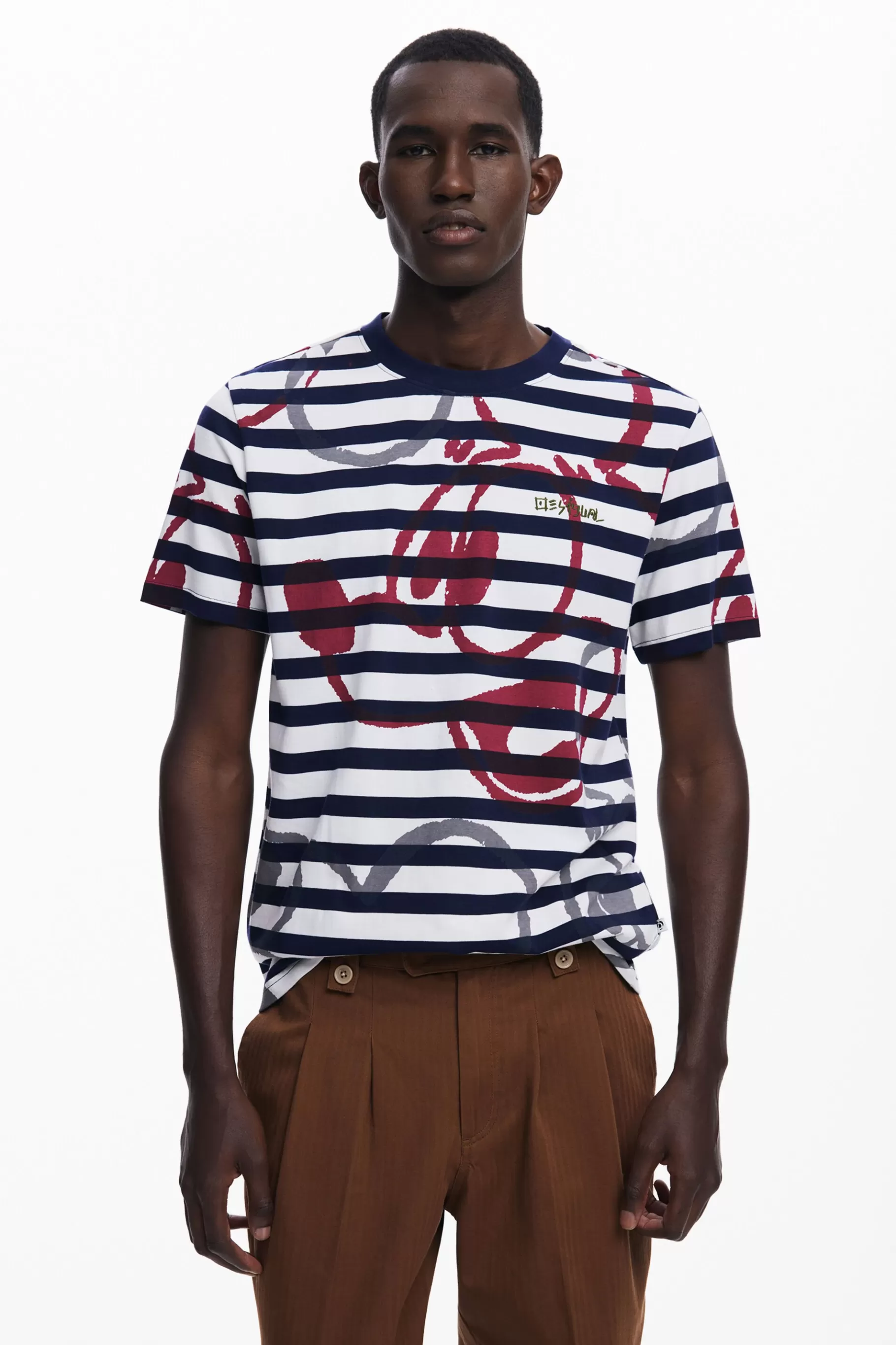 Desigual Camiseta rayas y Mickey*Hombre Camisetas