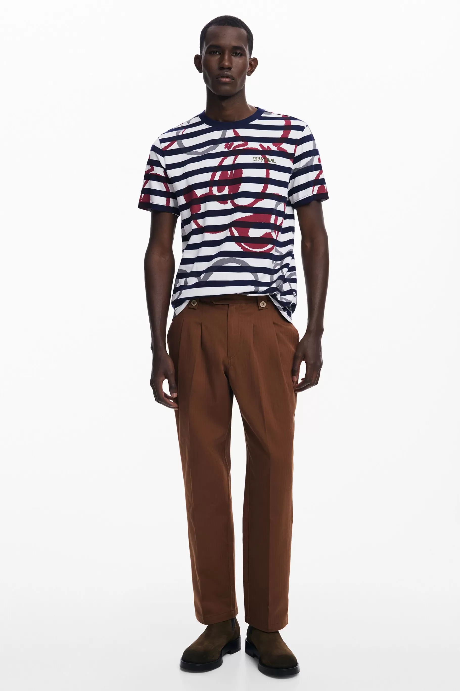 Desigual Camiseta rayas y Mickey*Hombre Camisetas