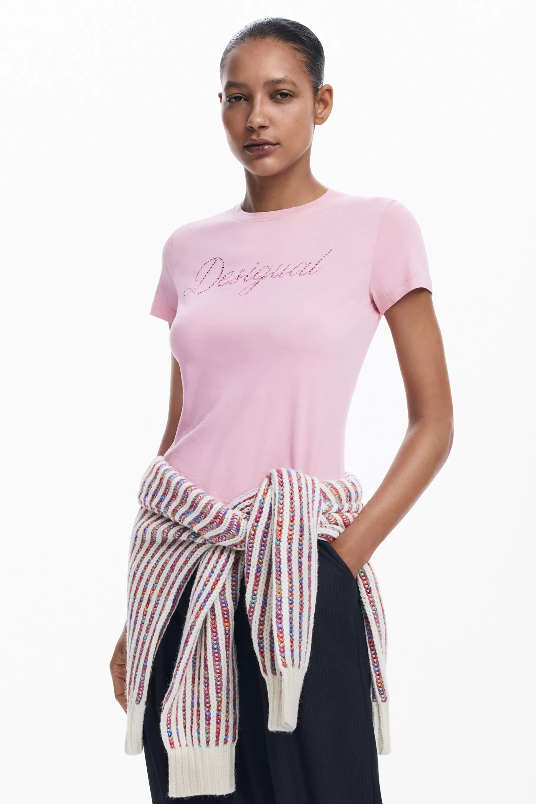 Desigual Camiseta slim strass*Mujer Camisas Y Blusas | Camisetas
