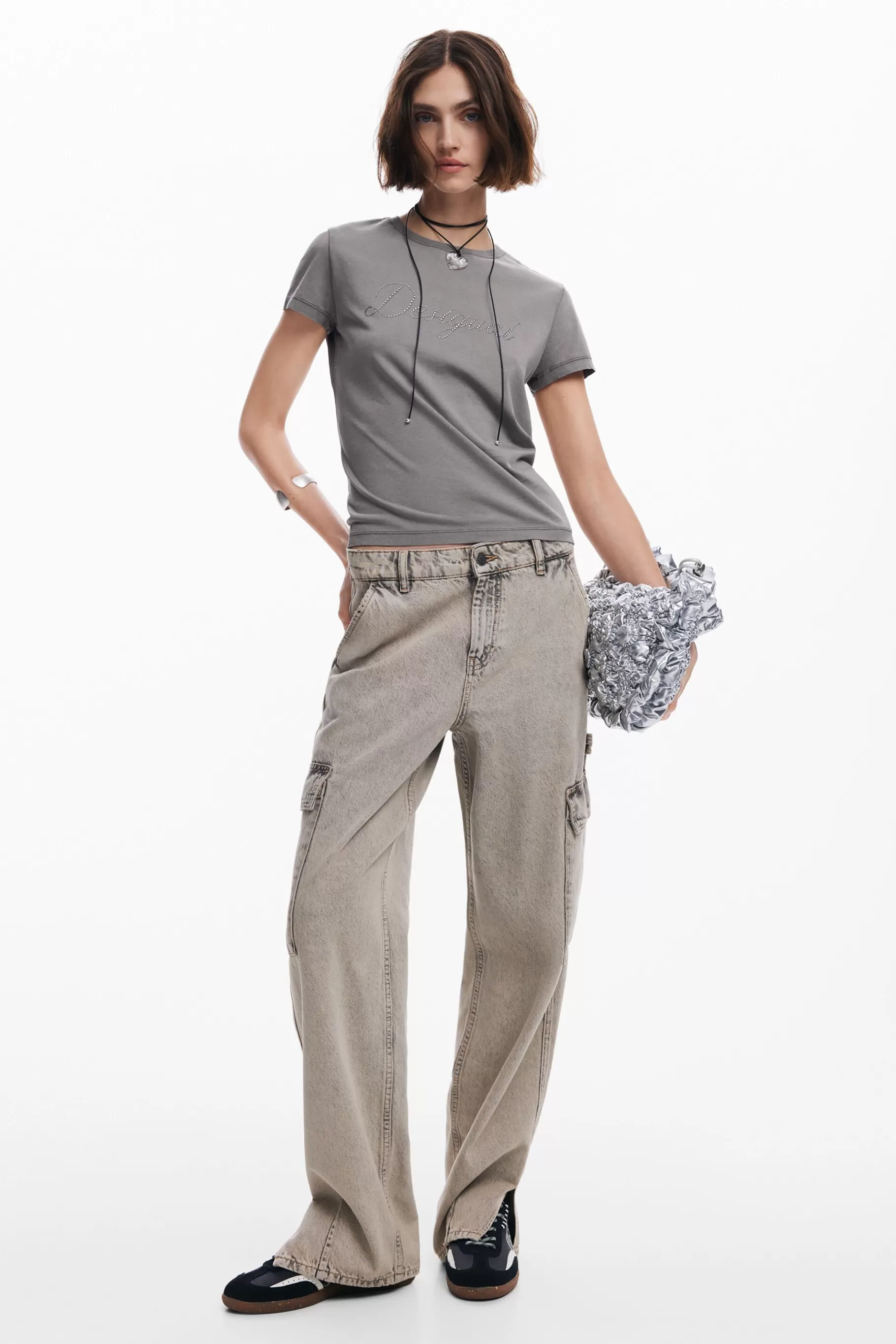 Desigual Camiseta slim strass*Mujer Camisas Y Blusas | Camisetas