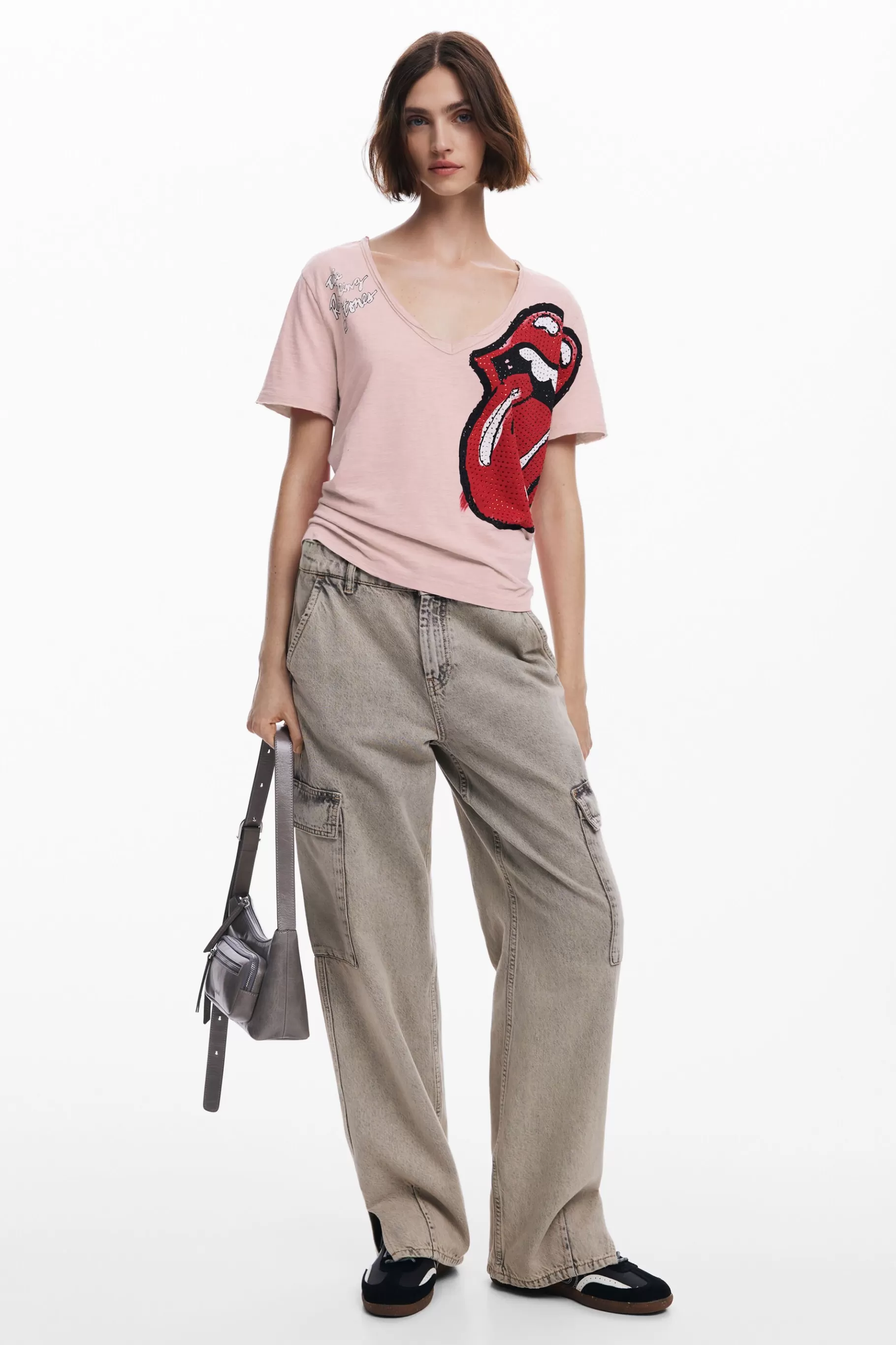 Desigual Camiseta strass The Rolling Stones*Mujer Camisas Y Blusas | Camisetas