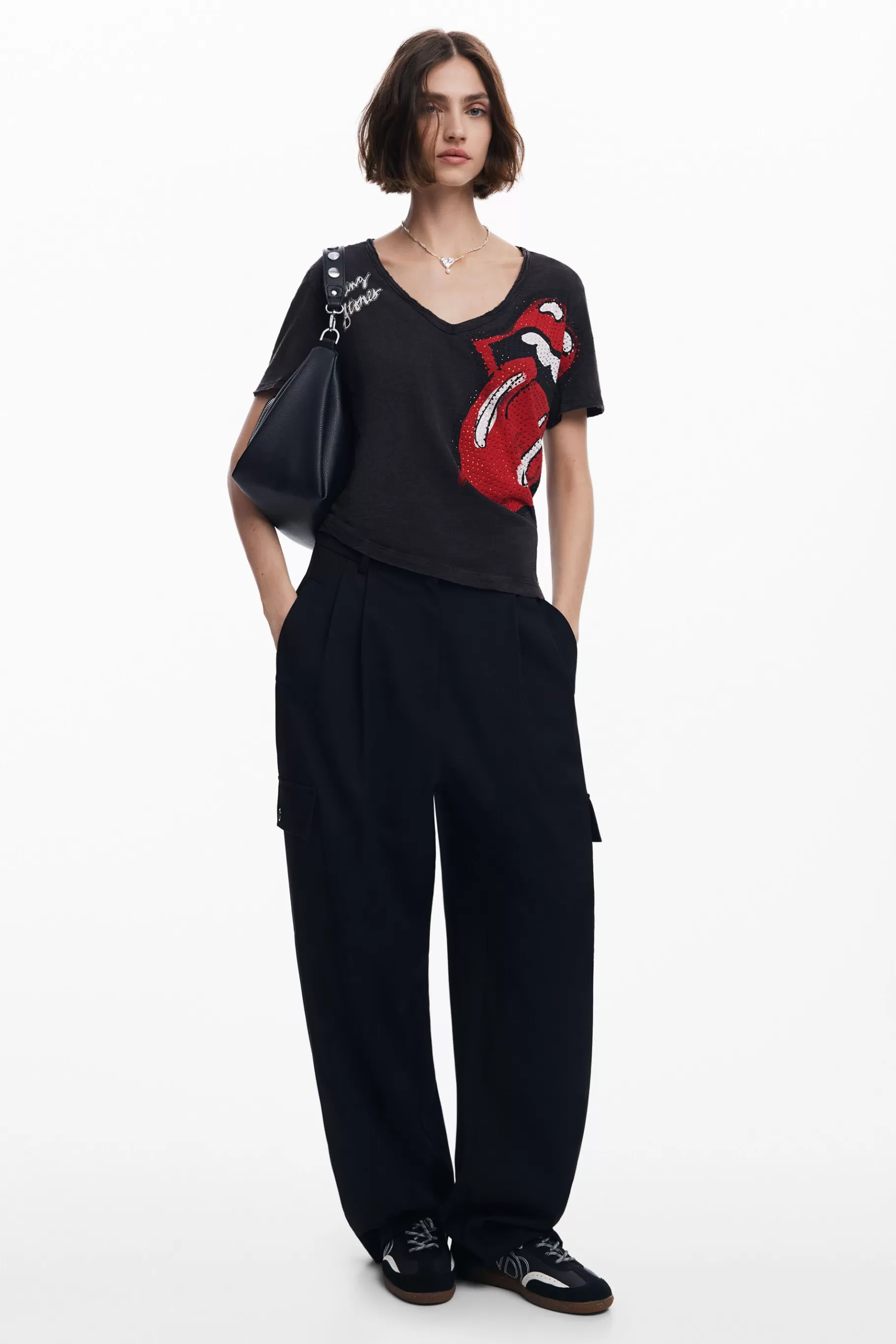 Desigual Camiseta strass The Rolling Stones*Mujer Camisas Y Blusas | Camisetas