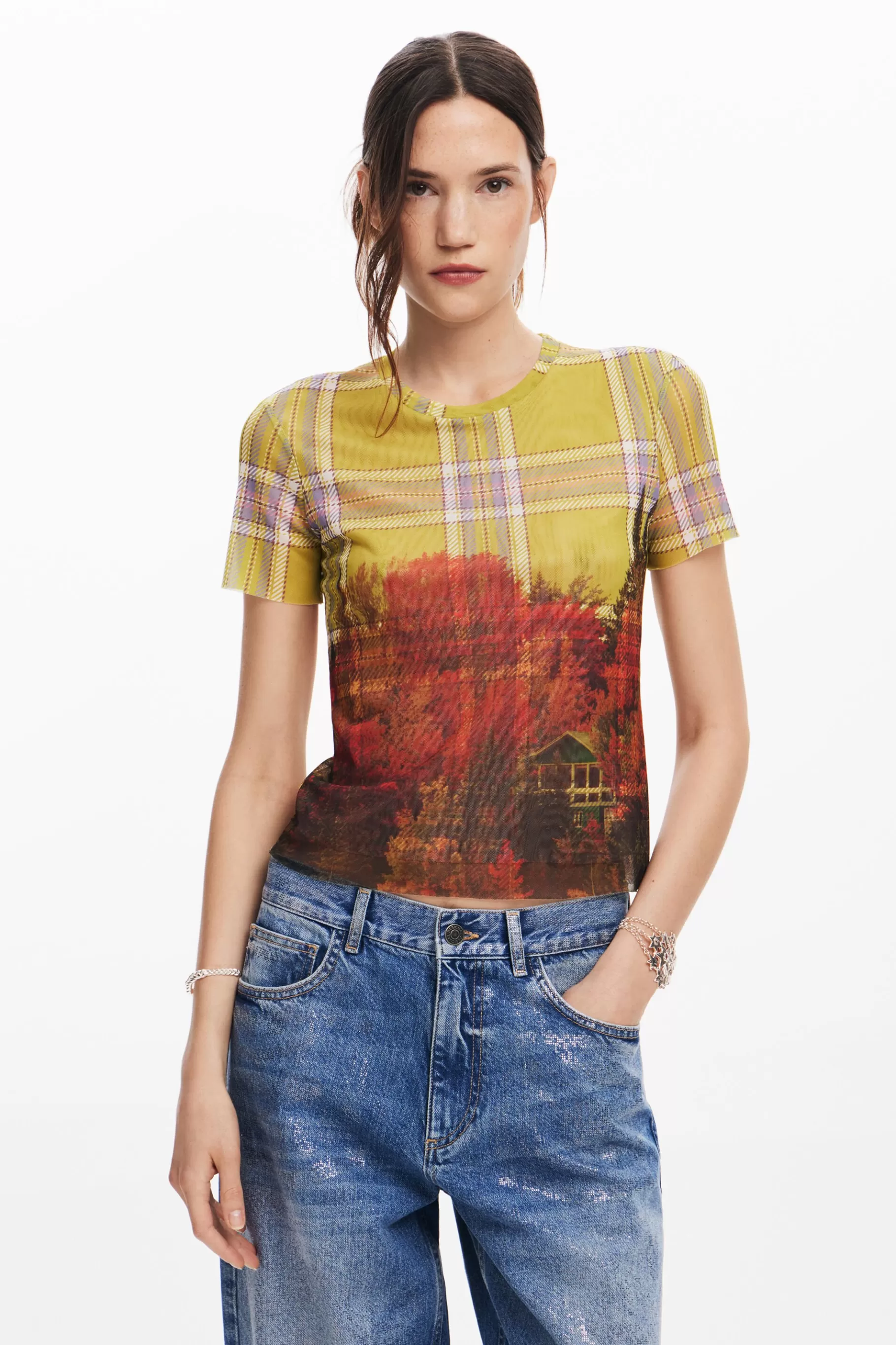 Desigual Camiseta tul estampado*Mujer Camisas Y Blusas | Camisetas