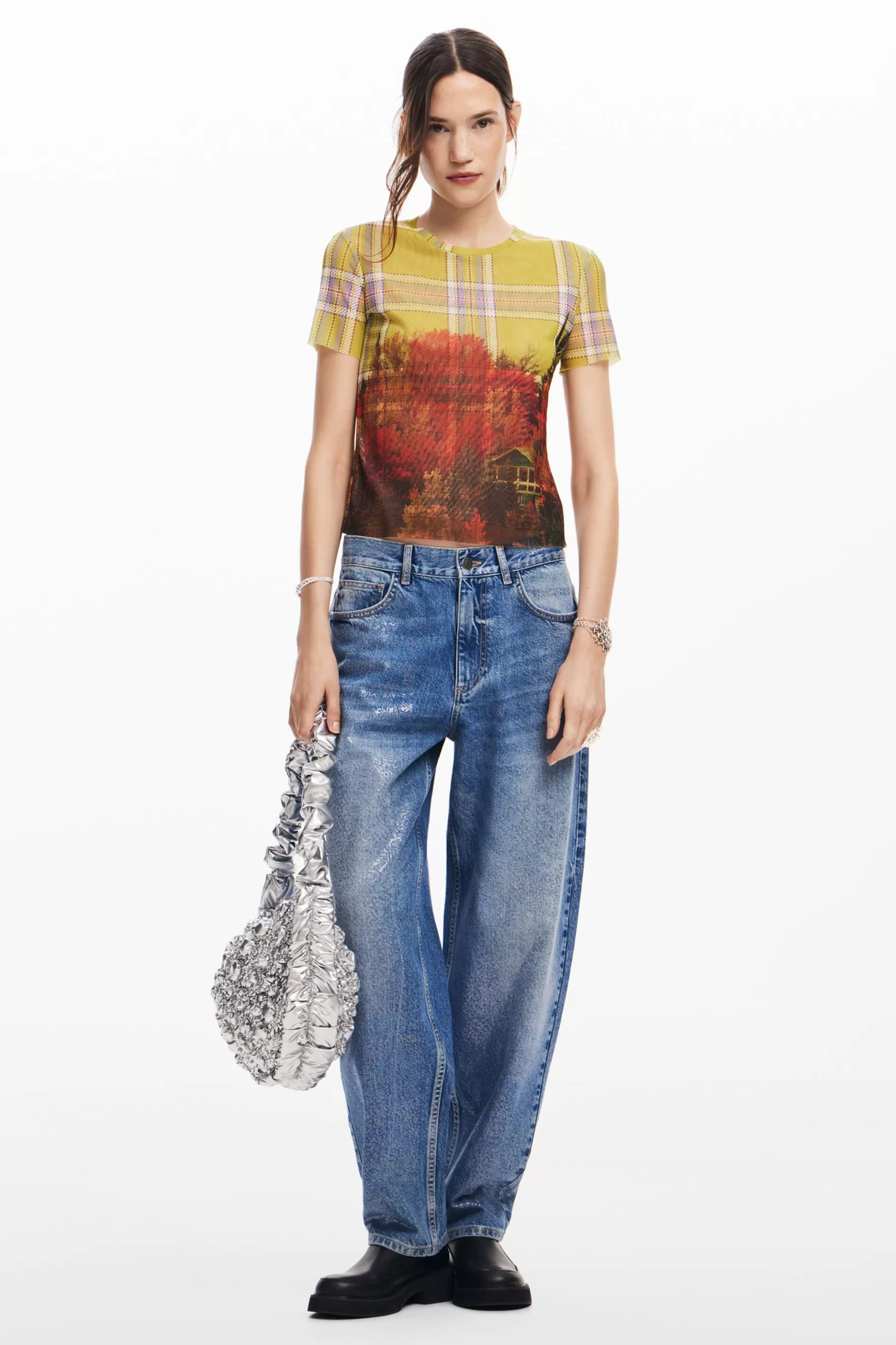 Desigual Camiseta tul estampado*Mujer Camisas Y Blusas | Camisetas