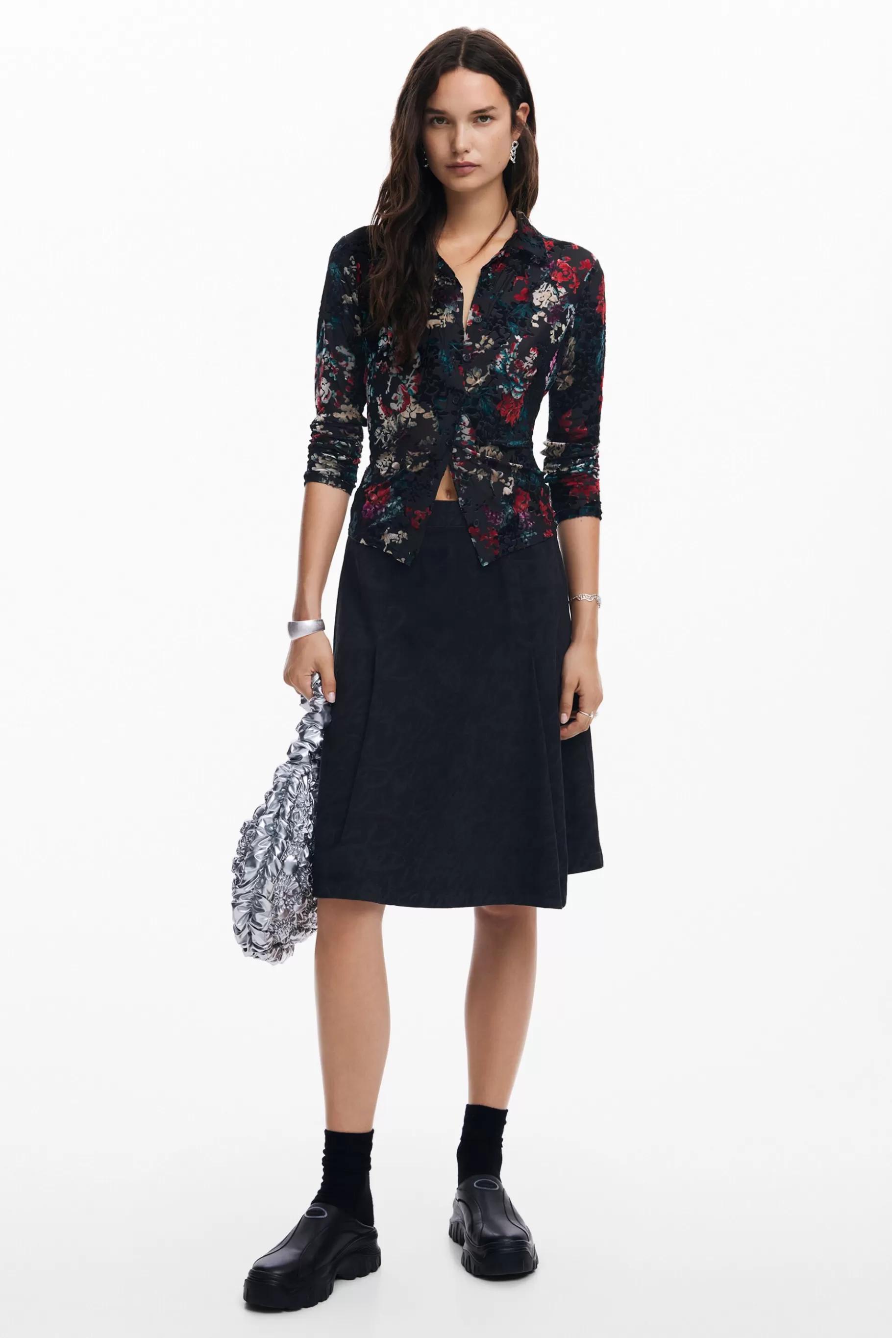 Desigual Camiseta tul estampado floral*Mujer Camisas Y Blusas | Camisetas