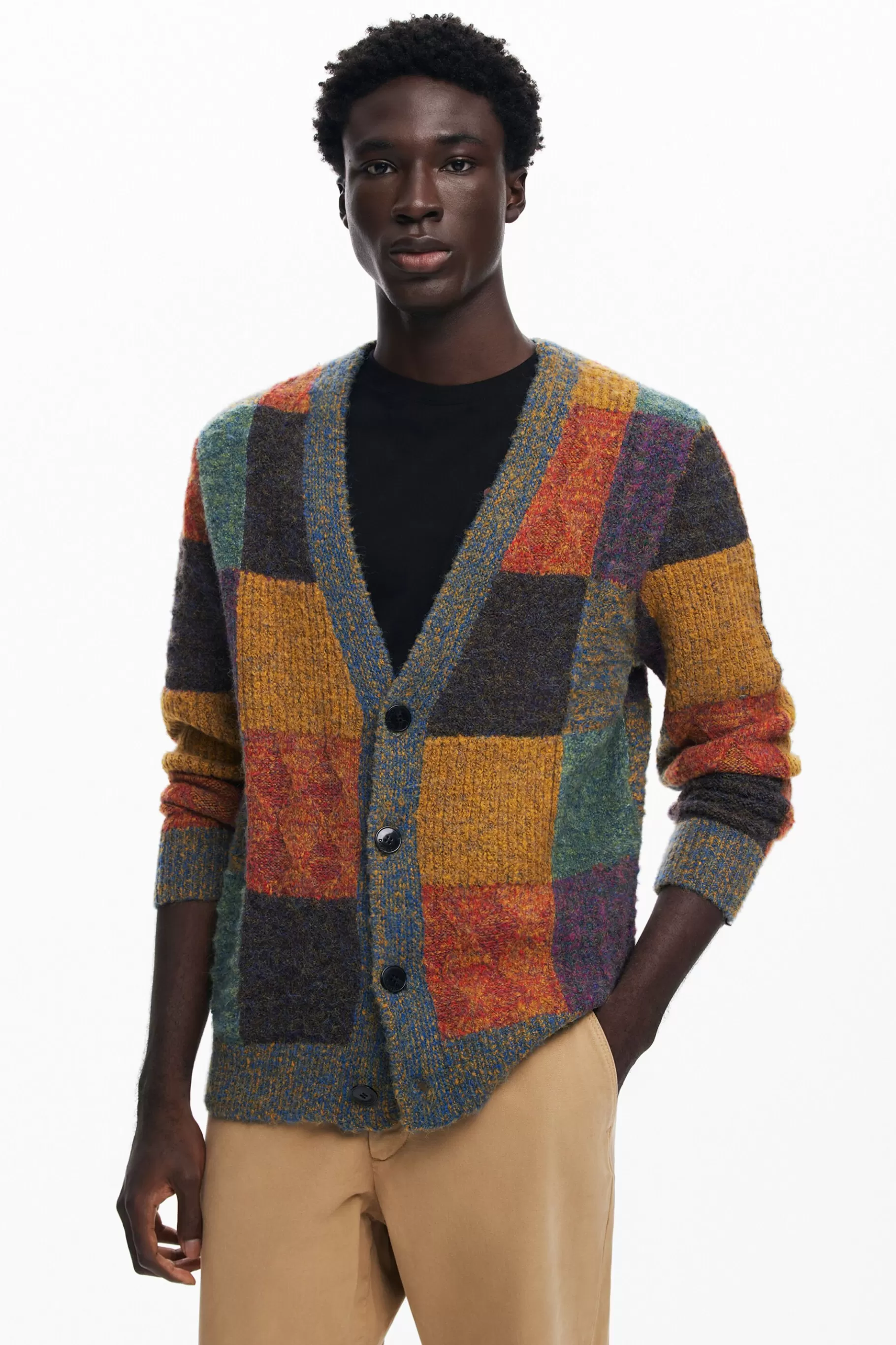 Desigual Cardigan cuadros*Hombre Jerséis Y Sudaderas