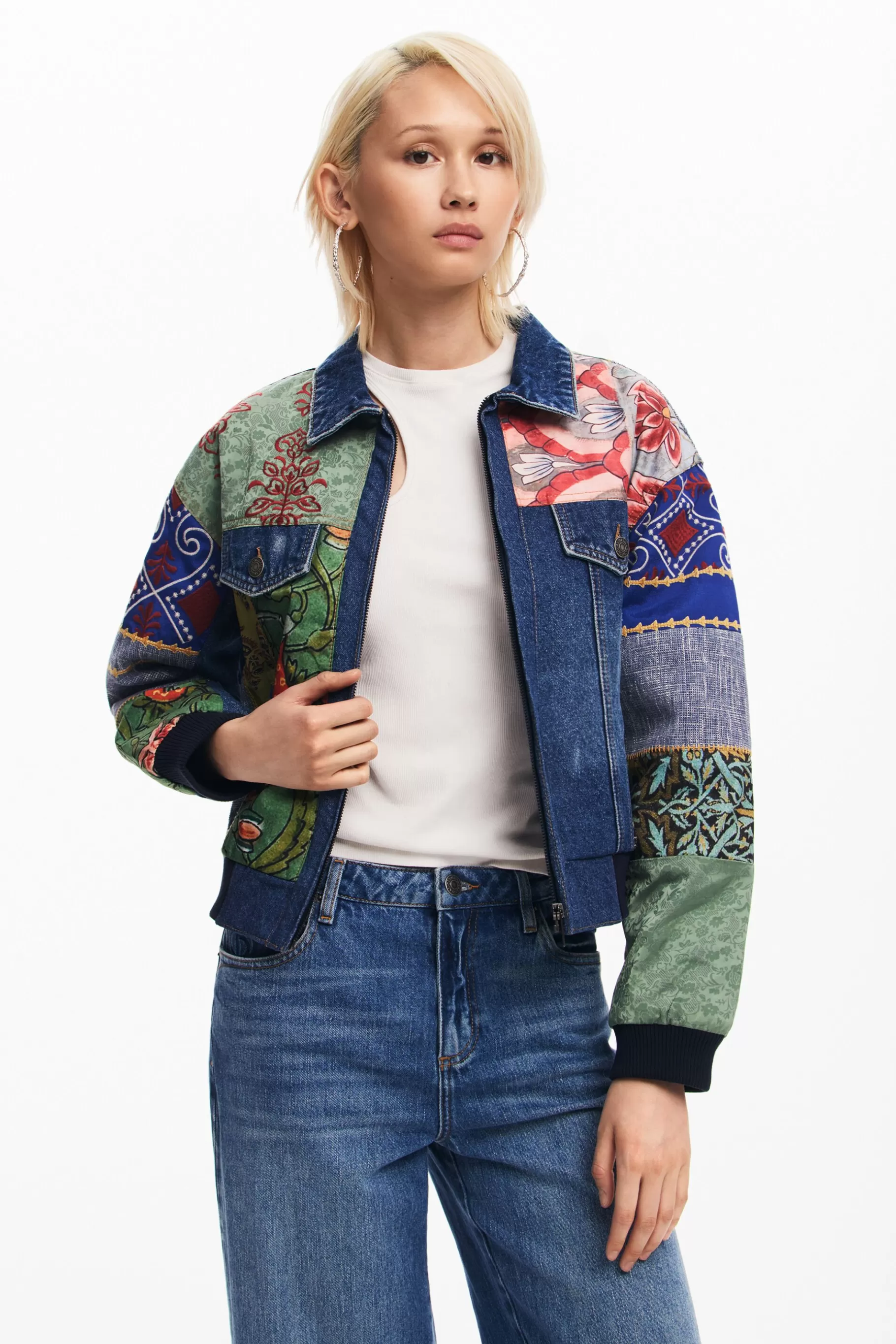 Desigual Chaqueta denim patchwork*Mujer Abrigos Y Chaquetas