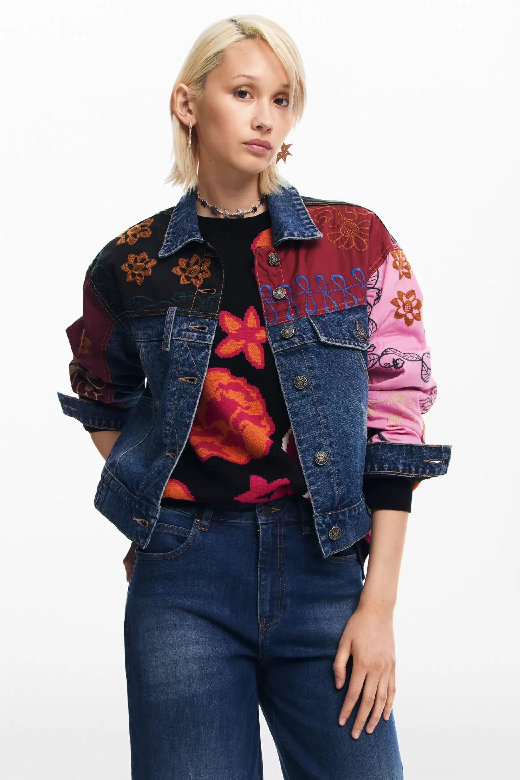 Desigual Chaqueta denim patchwork*Mujer Abrigos Y Chaquetas