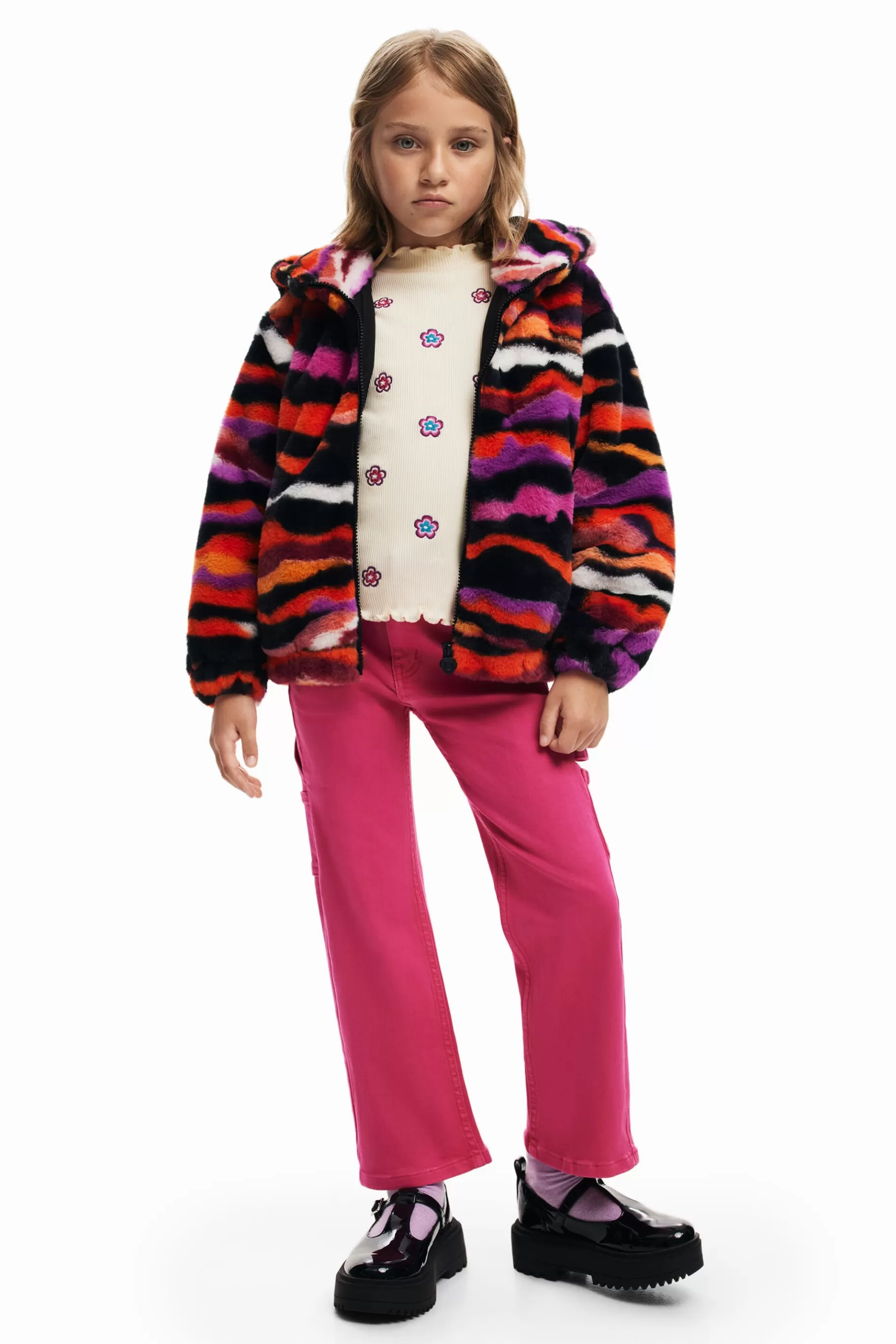 Desigual Chaqueta efecto pelo animal print multicolor* Abrigos Y Chaquetas
