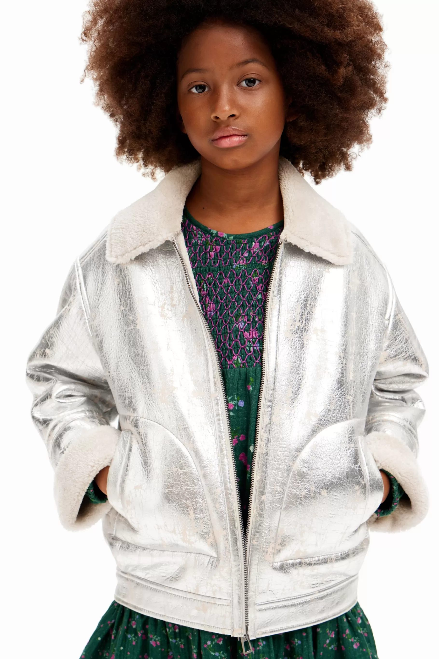 Desigual Chaqueta metalizada borrego* Abrigos Y Chaquetas