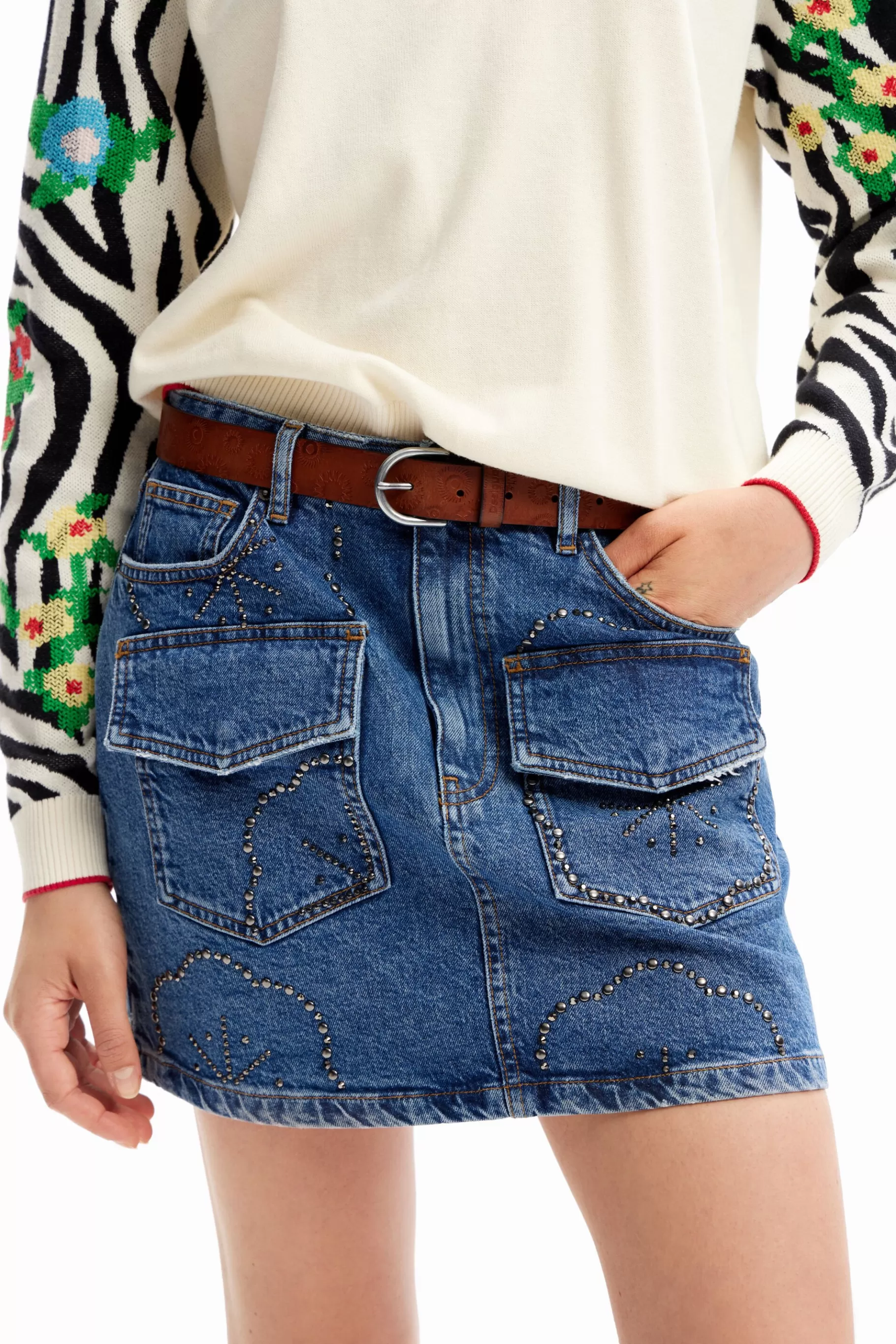 Desigual Cinturón piel geométrico*Mujer Cinturones
