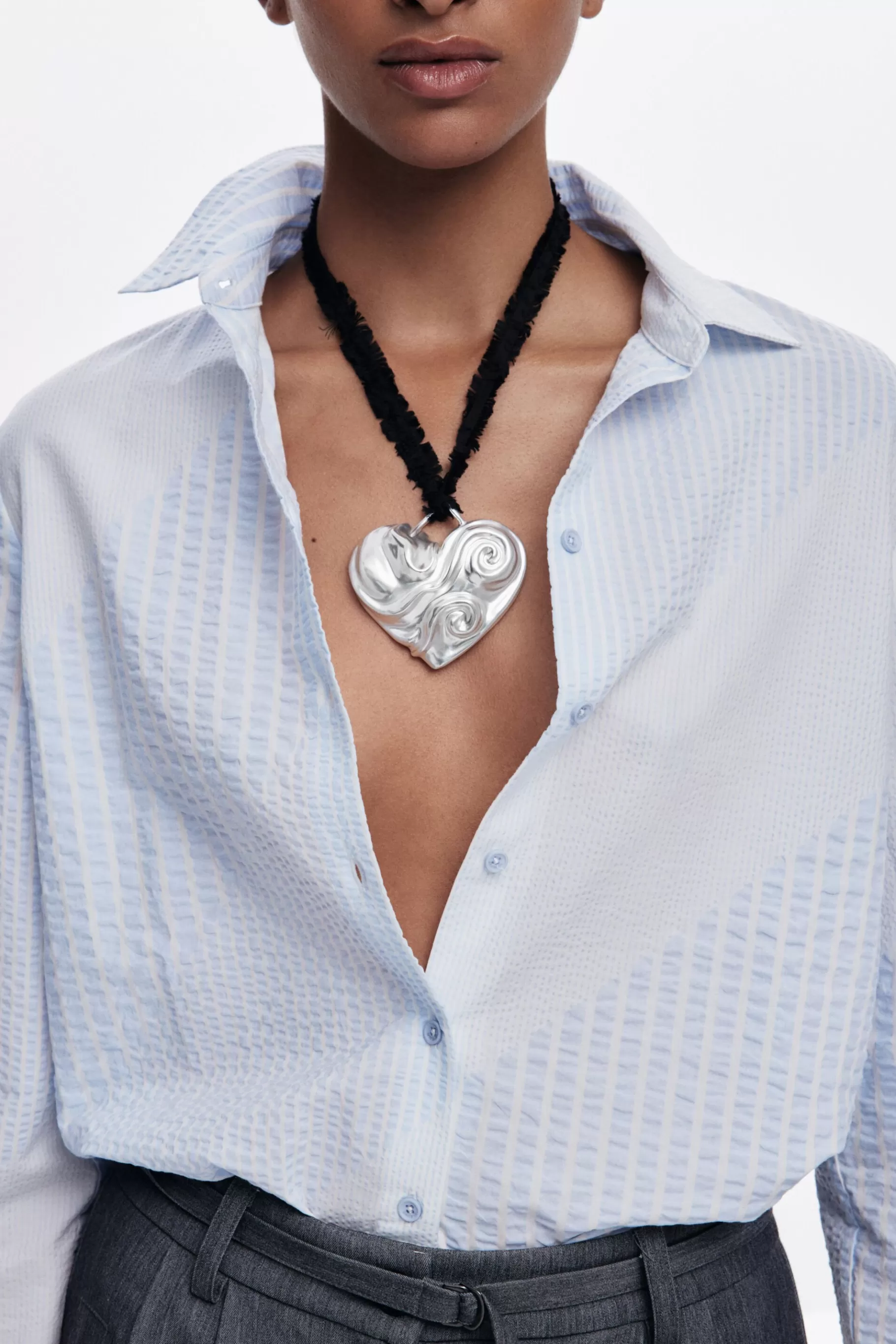 Desigual Colgante corazón cinta baño plata Zalio*Mujer Joyería