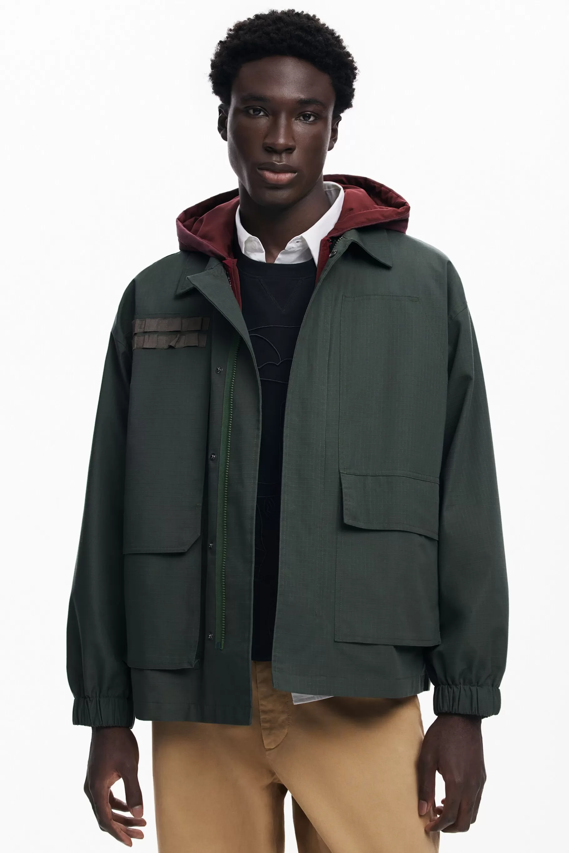 Desigual Cortavientos con capucha*Hombre Abrigos Y Chaquetas