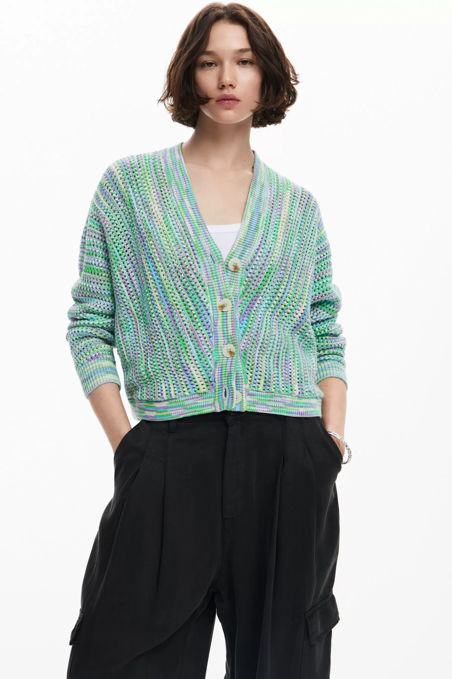 Desigual Cárdigan estampado multicolor*Mujer Ropa De Punto | Jerséis