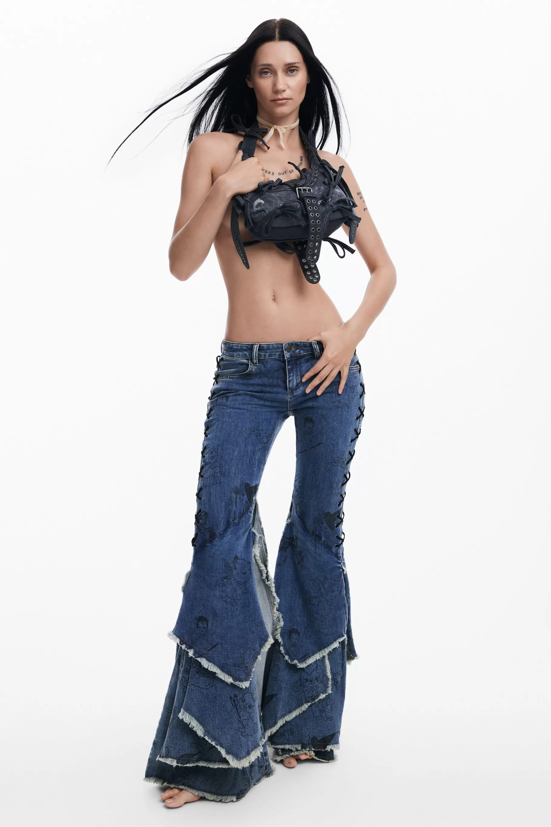 Desigual Denim Flare Maía Escoté*Mujer Vaqueros