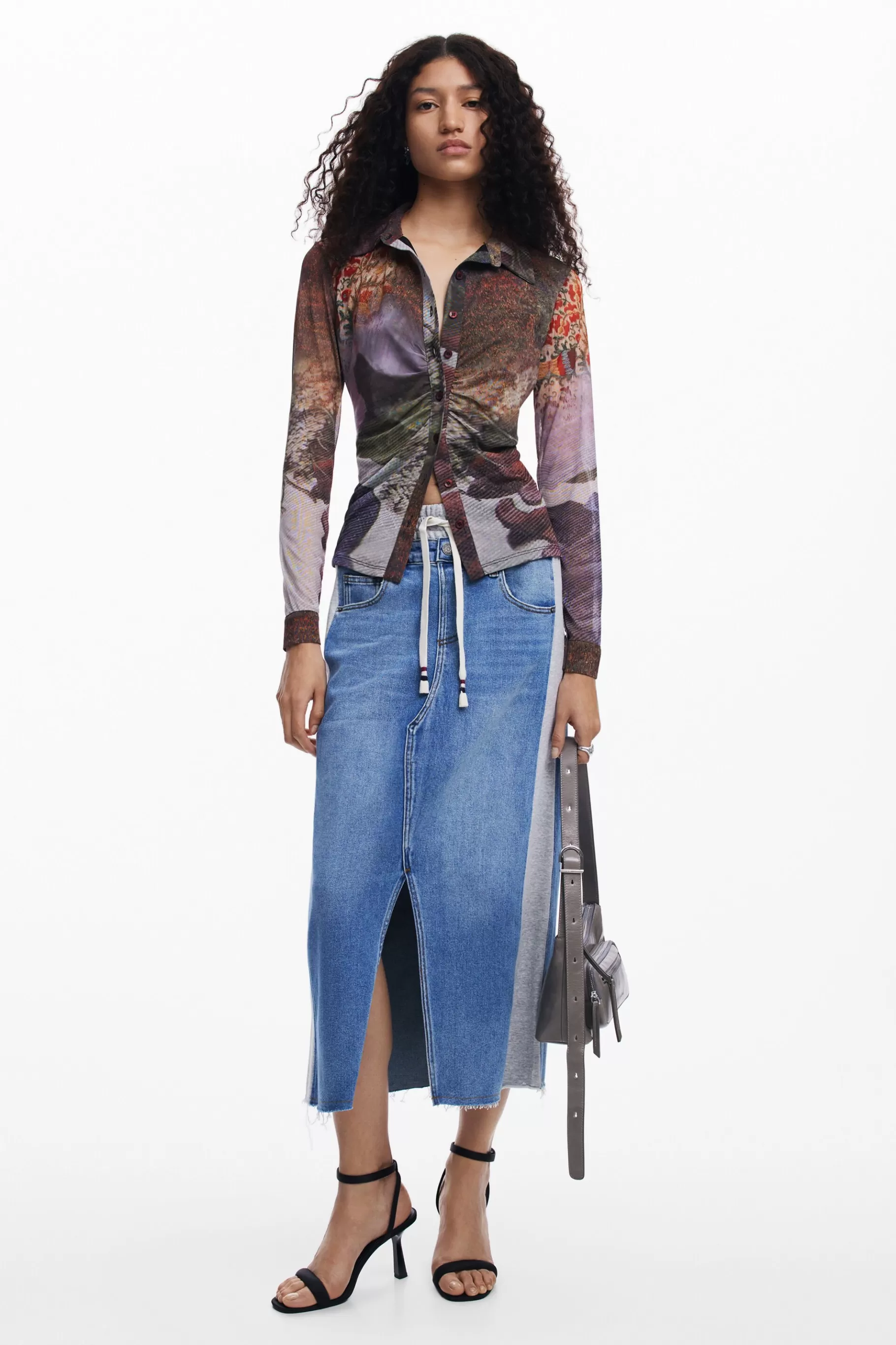 Desigual Falda midi denim híbrida*Mujer Faldas Y Shorts