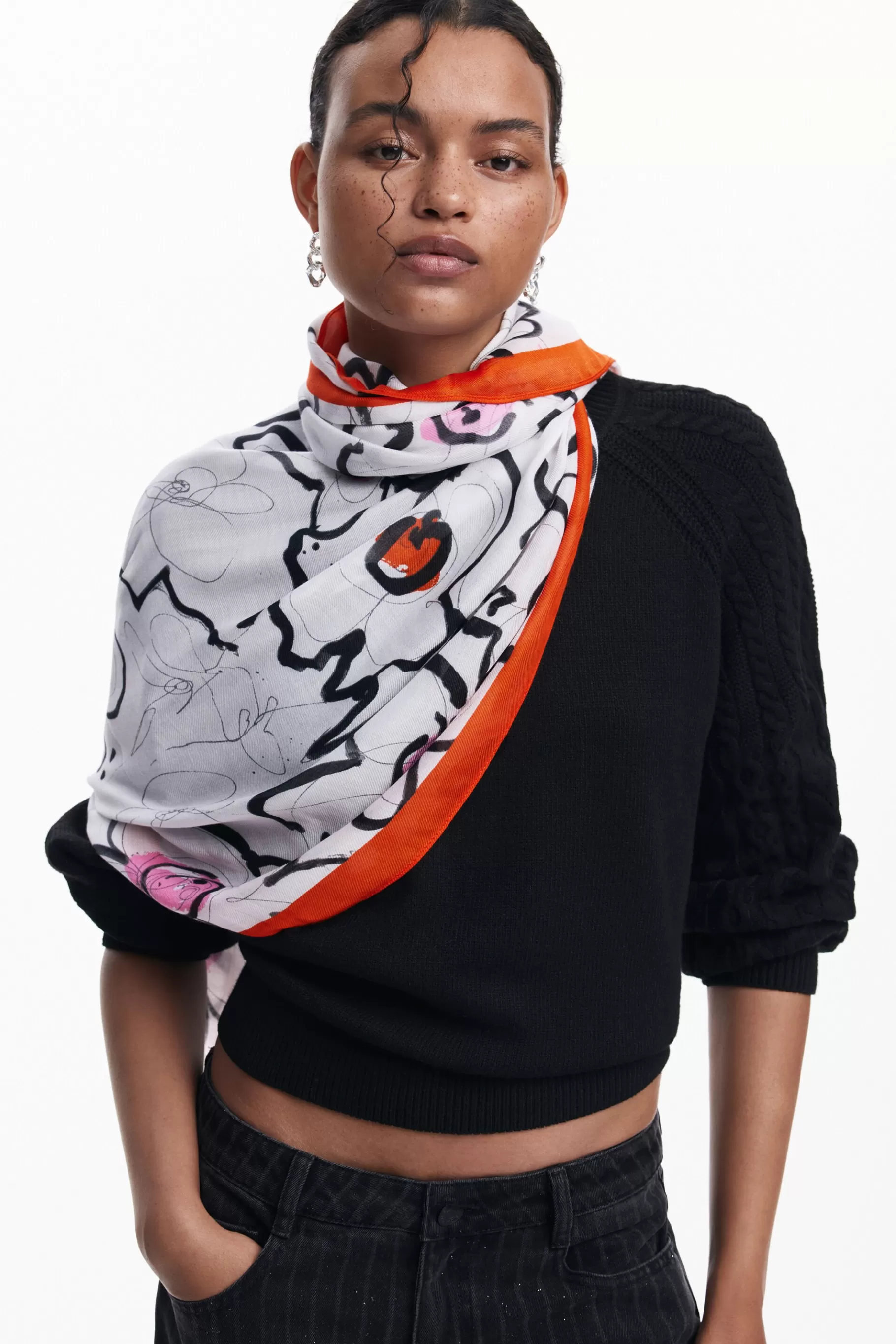 Desigual Foulard flores*Mujer Bufandas Y Pañuelos