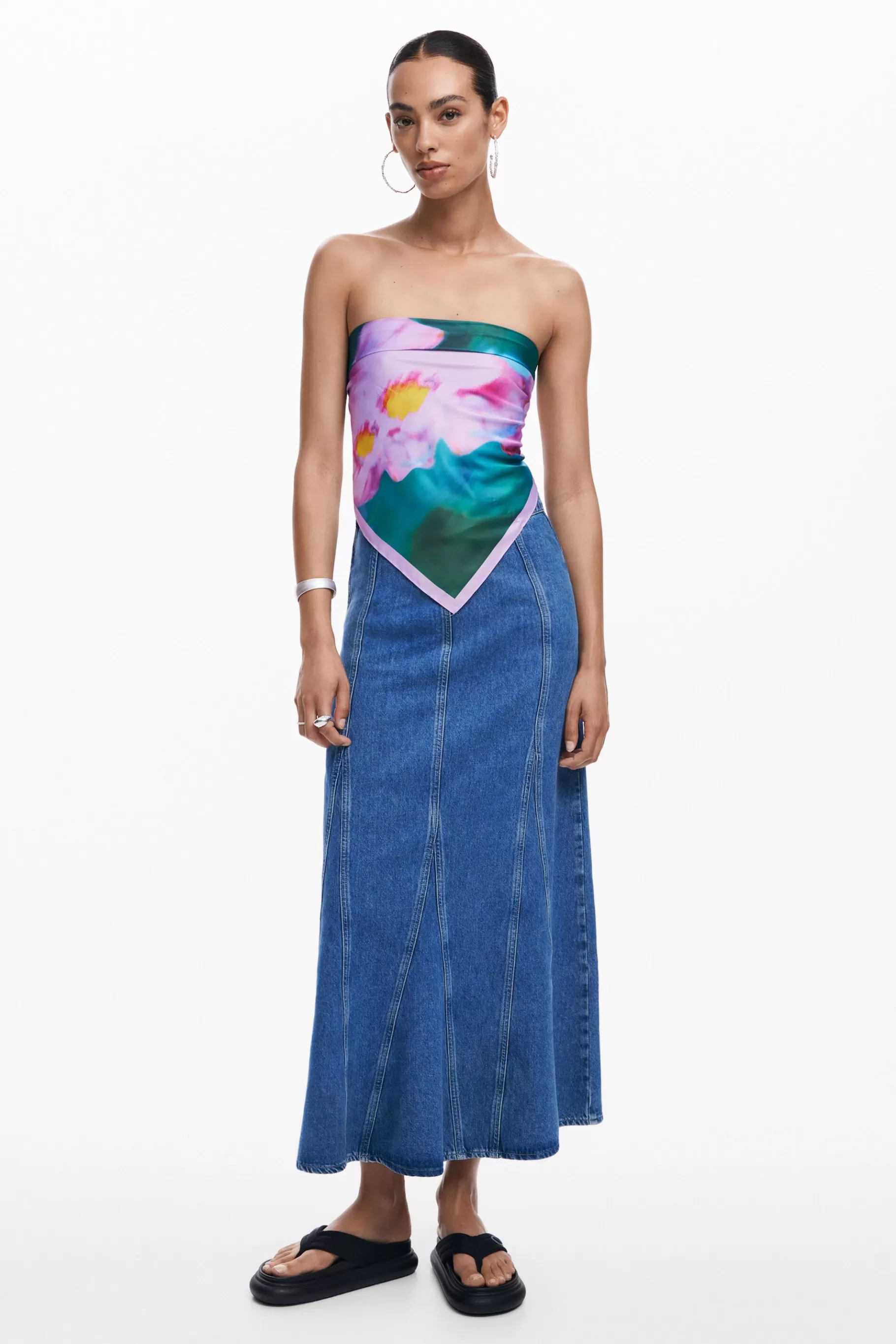 Desigual Foulard flores acuarela*Mujer Bufandas Y Pañuelos