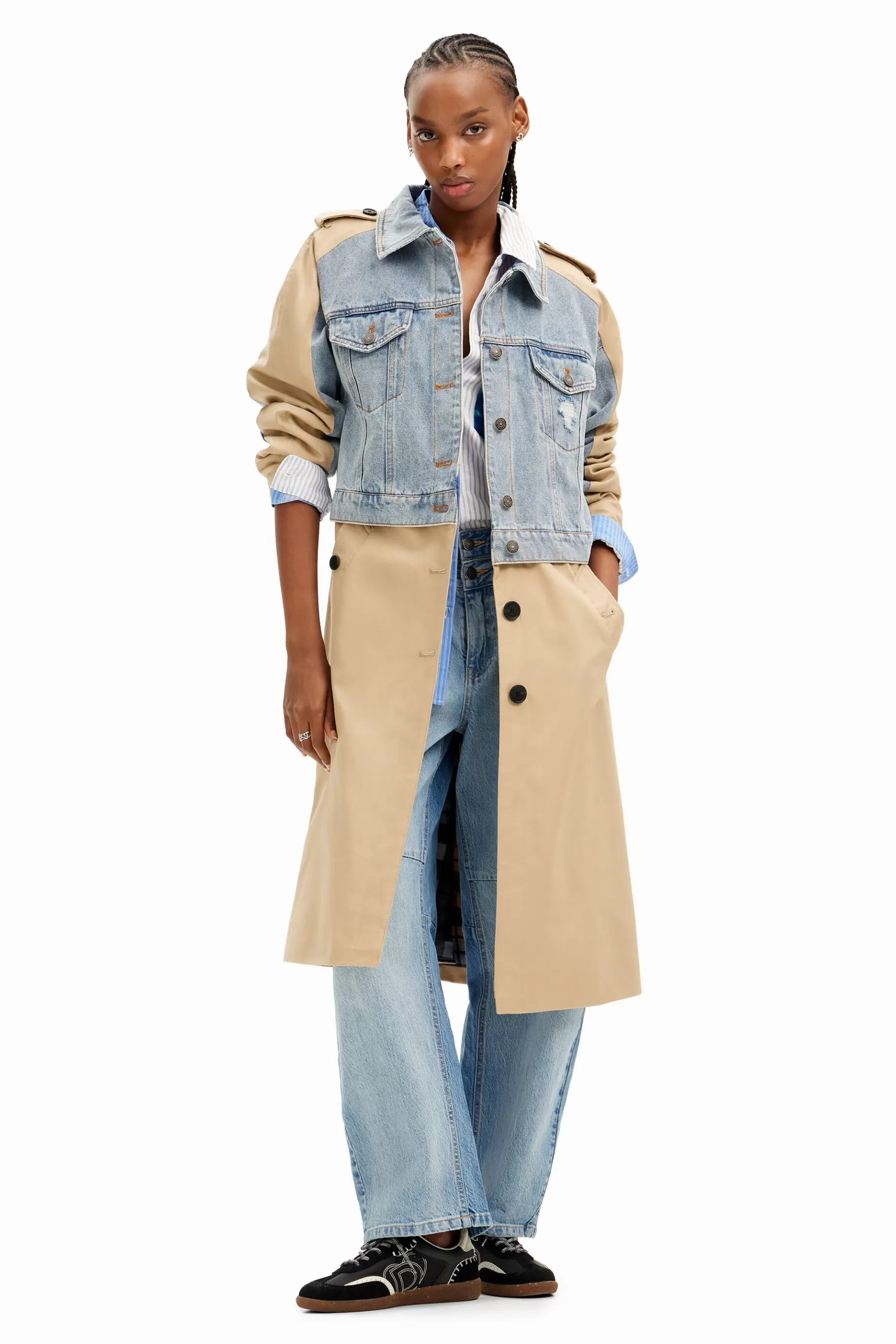 Desigual Gabardina híbrida denim*Mujer Abrigos Y Chaquetas