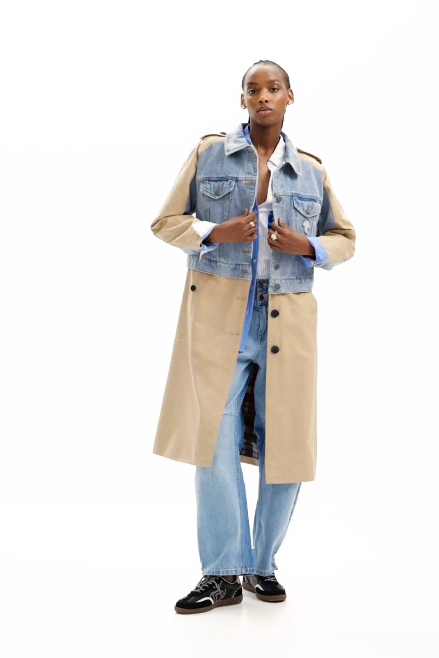 Desigual Gabardina híbrida denim*Mujer Abrigos Y Chaquetas