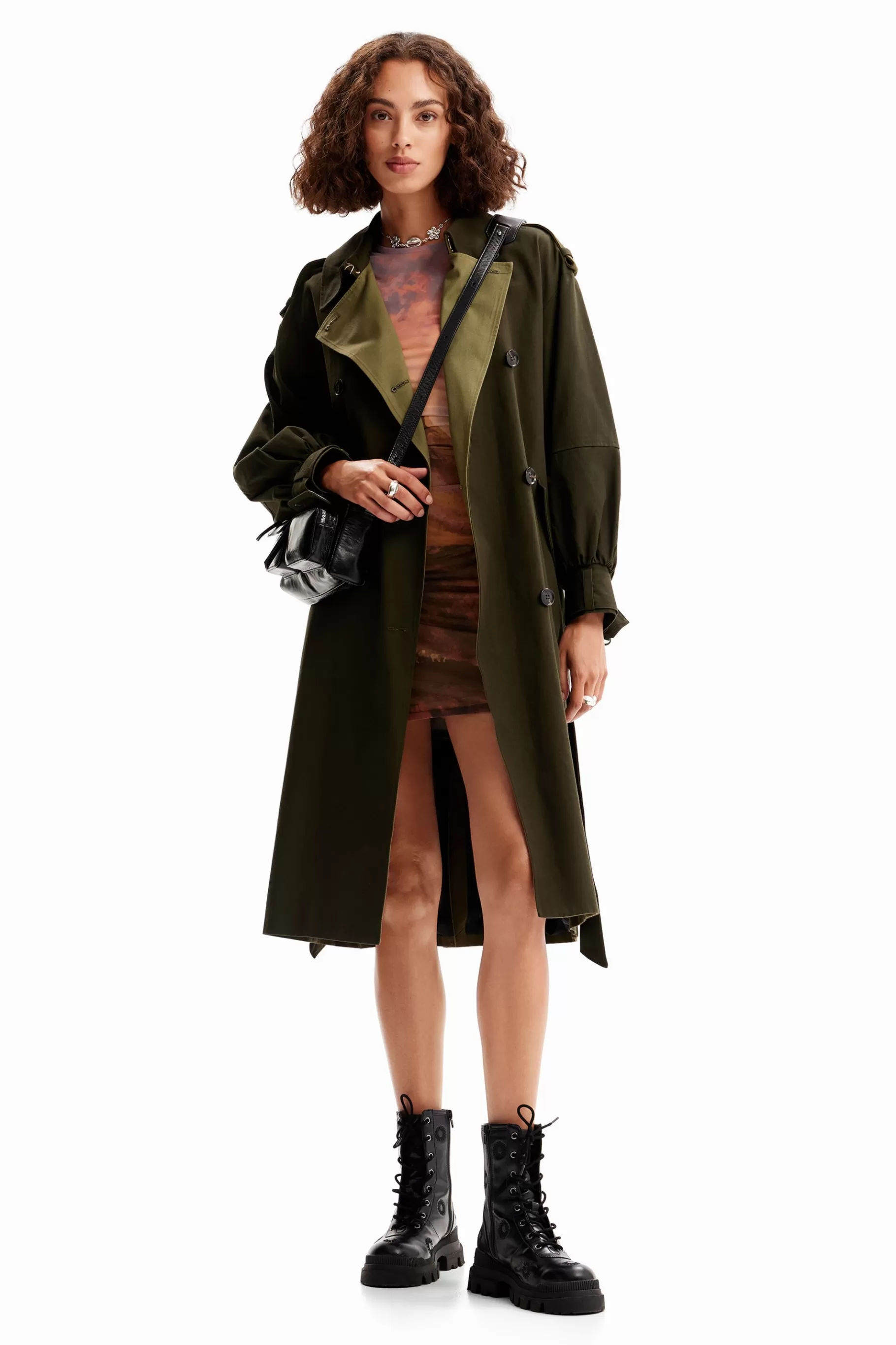 Desigual Gabardina oversize cinturón*Mujer Abrigos Y Chaquetas