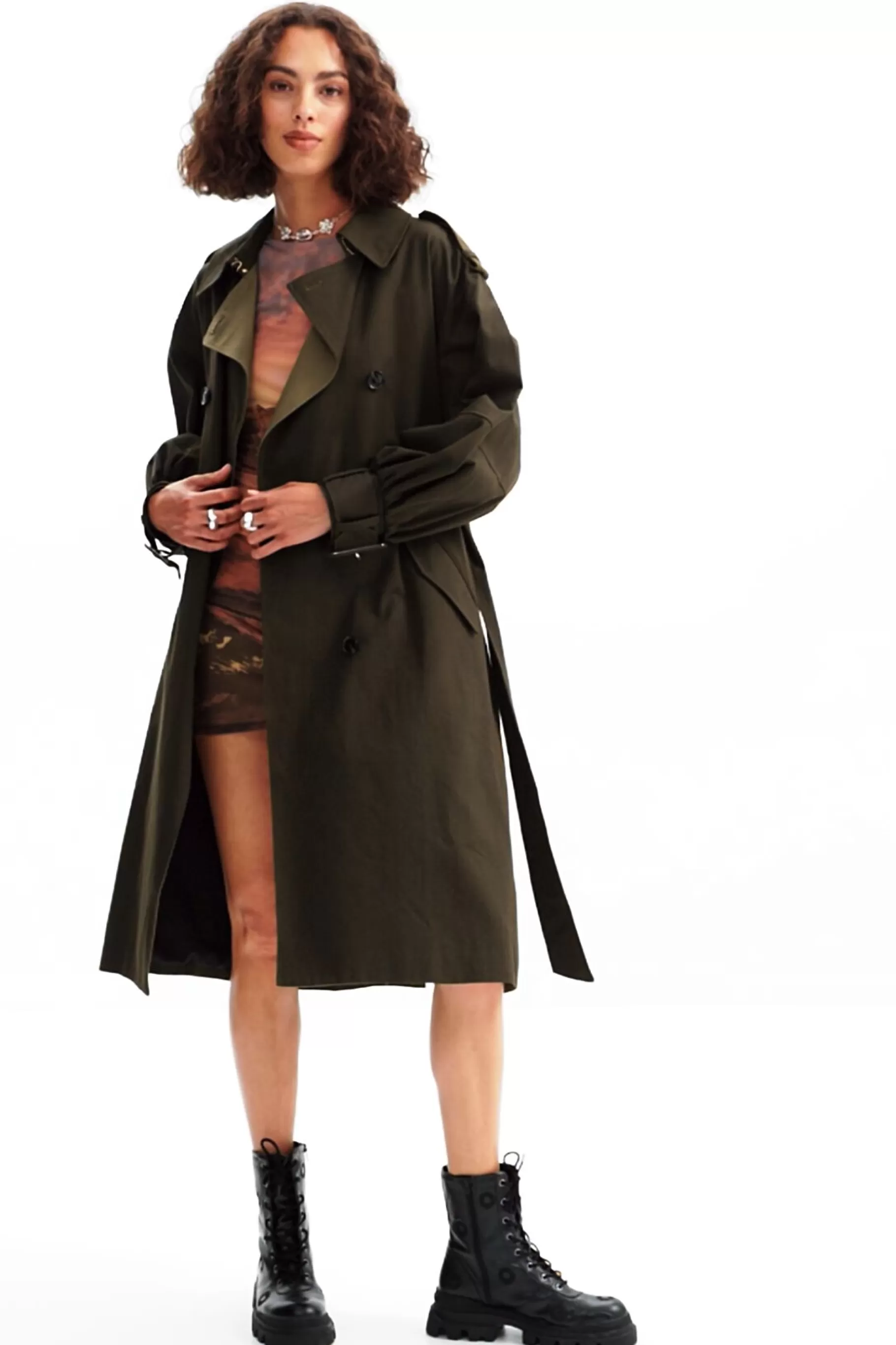 Desigual Gabardina oversize cinturón*Mujer Abrigos Y Chaquetas