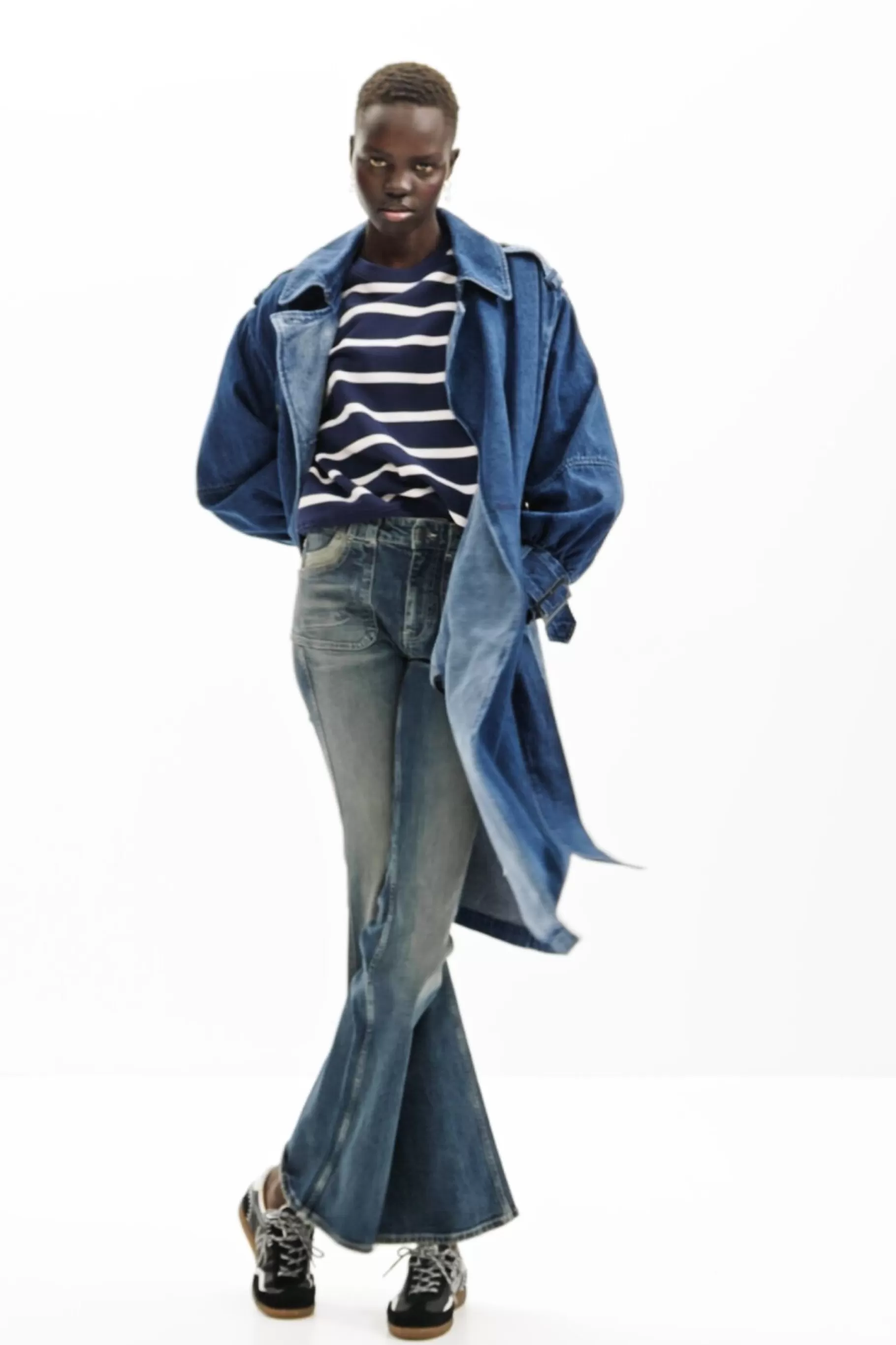 Desigual Gabardina oversize denim*Mujer Abrigos Y Chaquetas