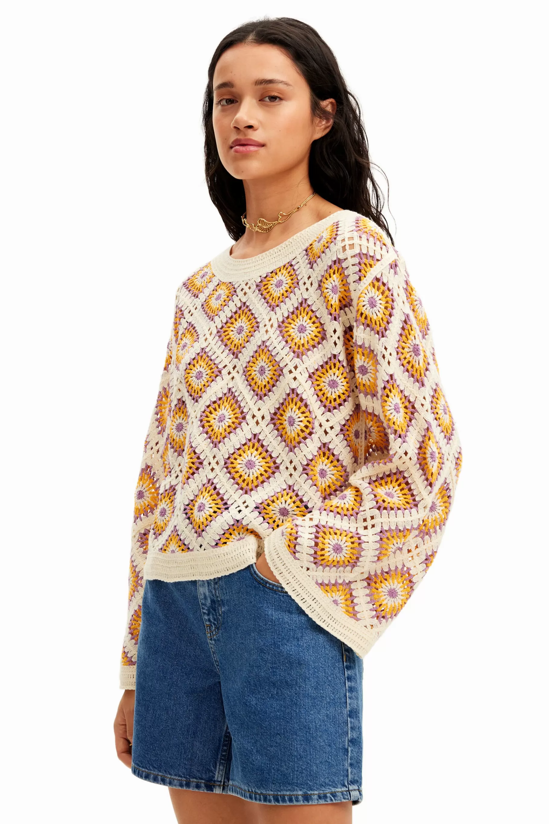 Desigual Jersey crochet multicolor*Mujer Ropa De Punto | Jerséis