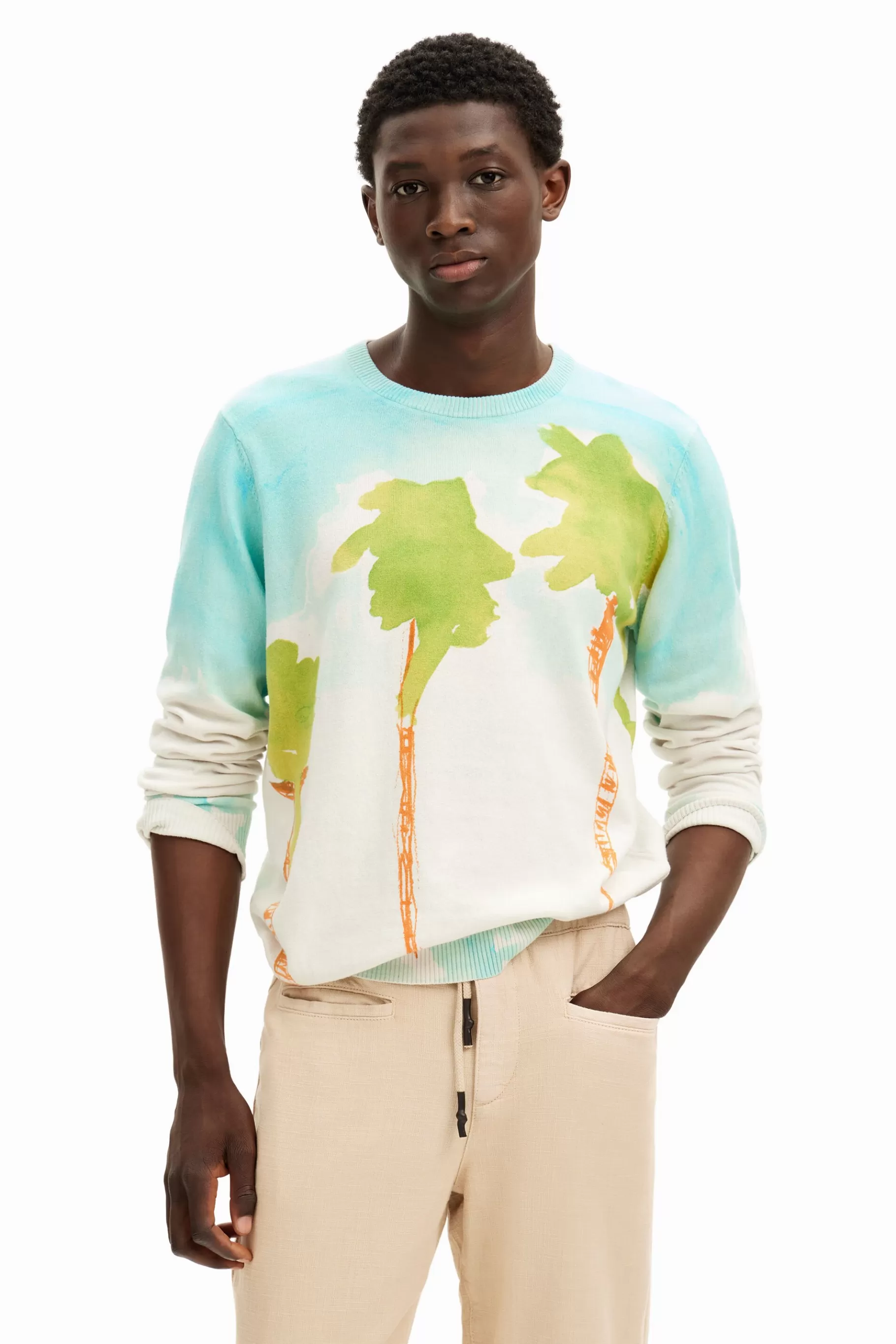Desigual Jersey de punto acuarela*Hombre Jerséis Y Sudaderas
