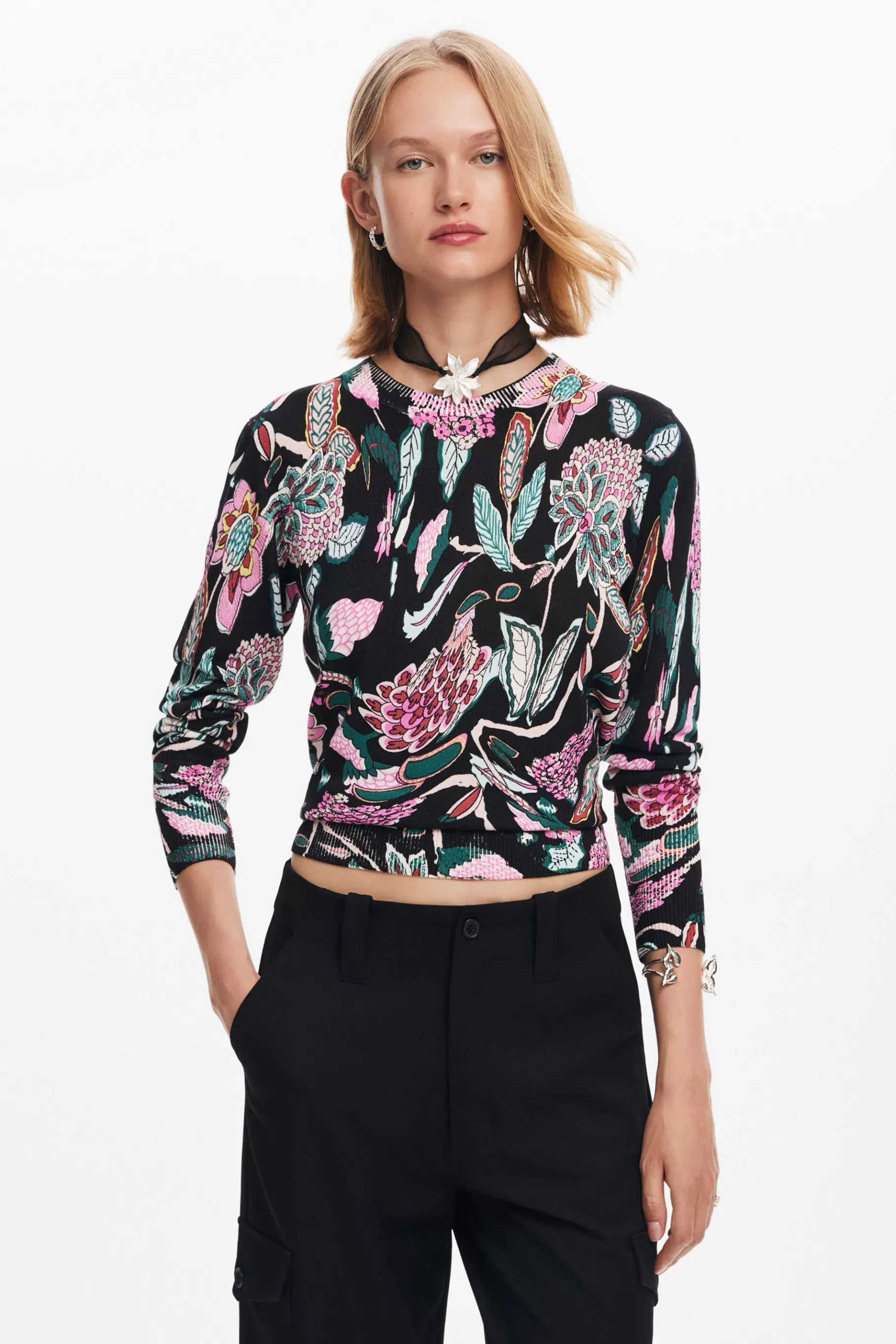 Desigual Jersey de punto dibujos botánicos*Mujer Ropa De Punto | Jerséis