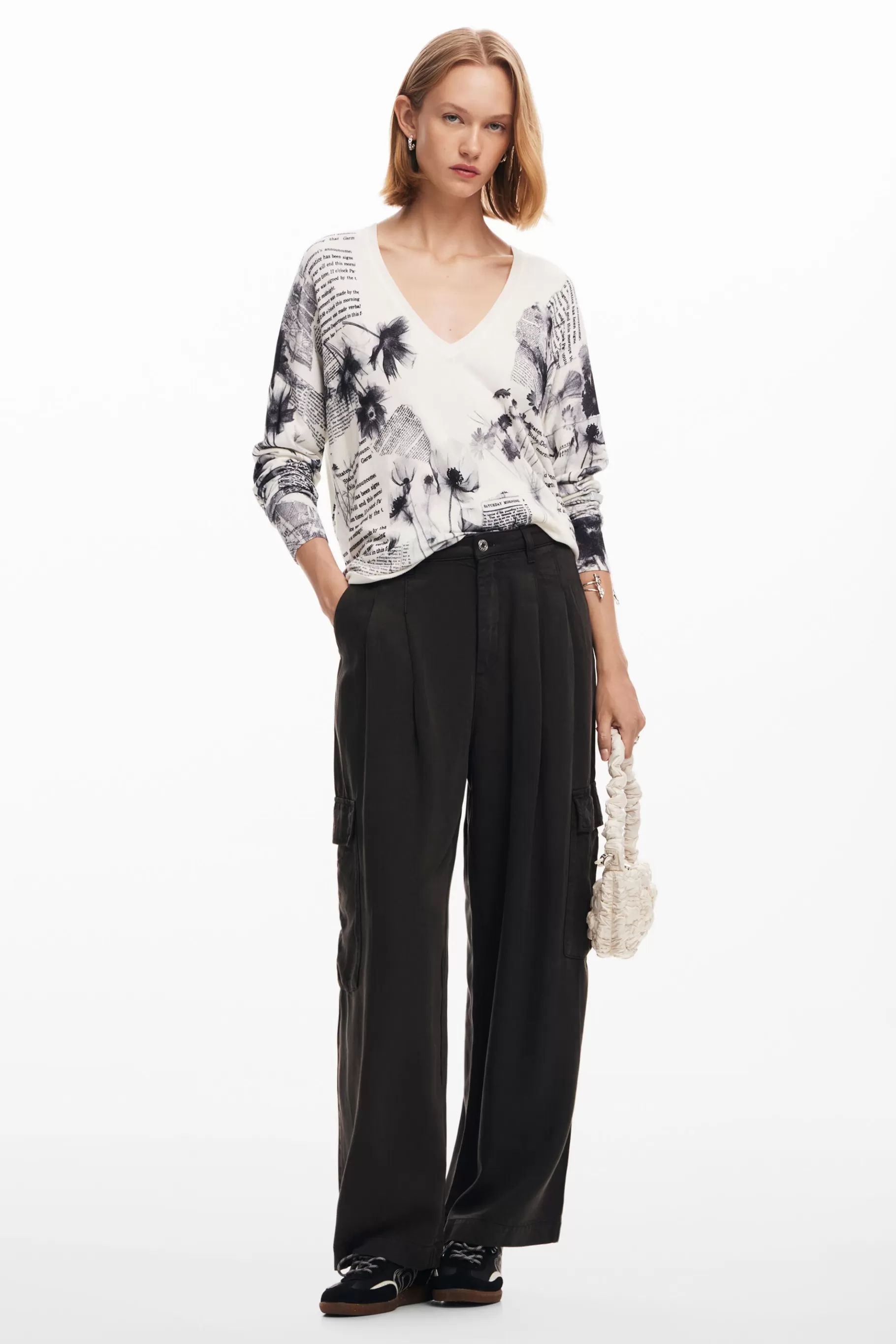 Desigual Jersey de punto estampado textos*Mujer Ropa De Punto | Jerséis