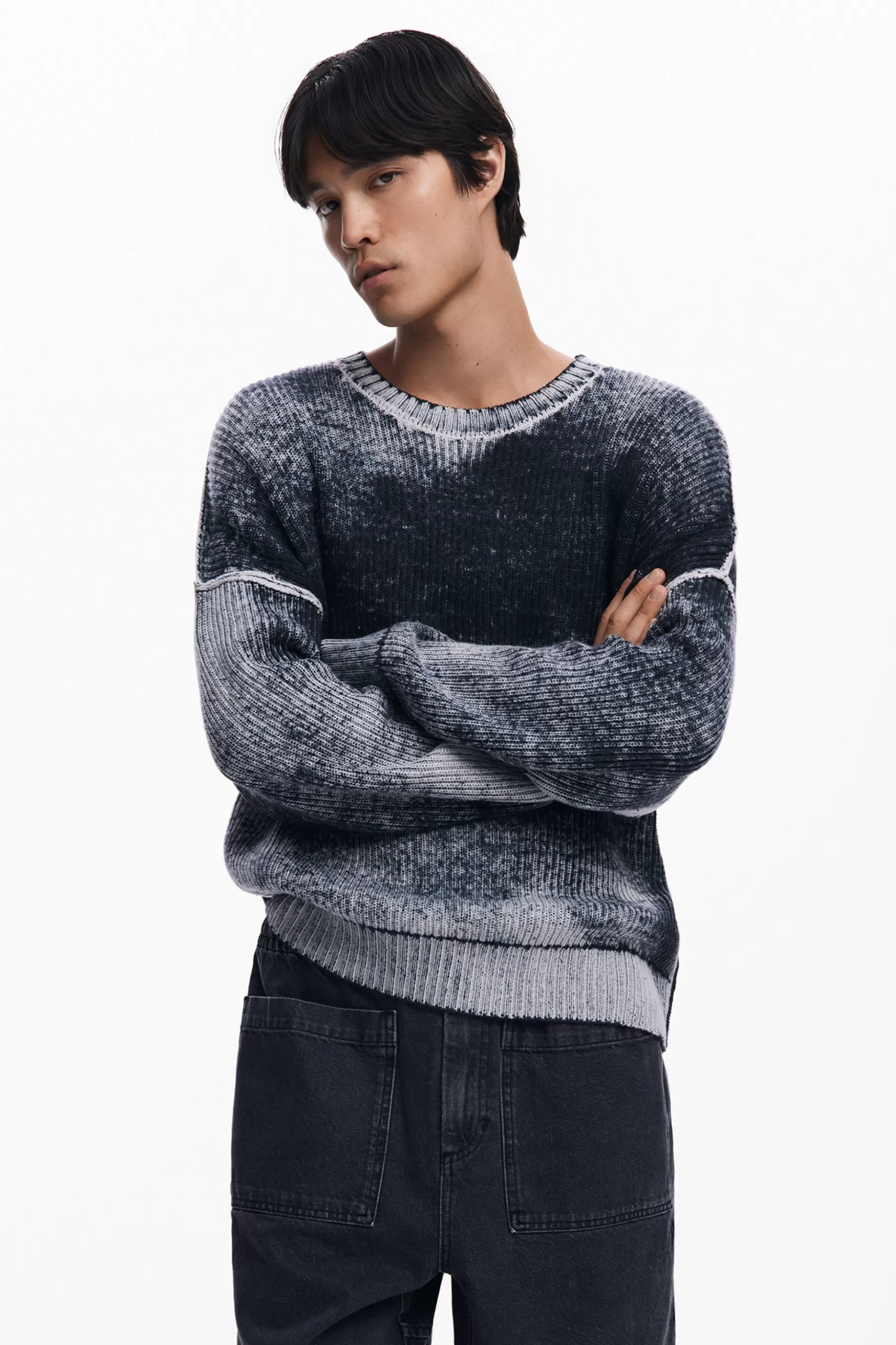 Desigual Jersey punto desgastado*Hombre Jerséis Y Sudaderas
