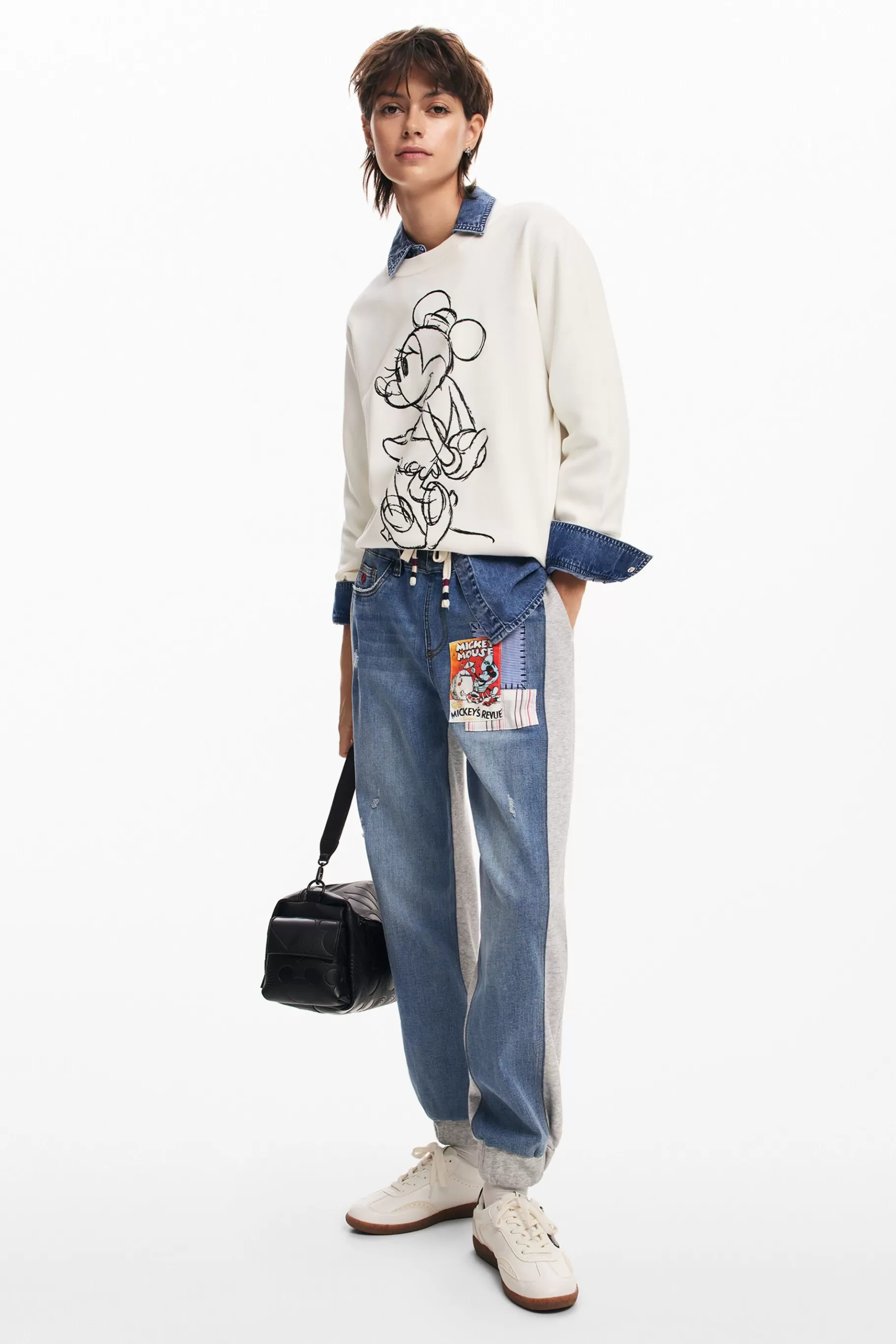 Desigual Jogger combinado Mickey Mouse*Mujer Vaqueros | Pantalones