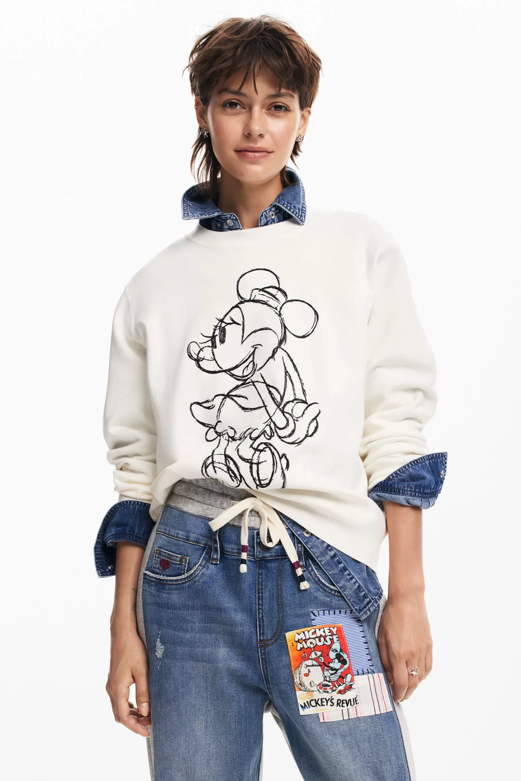 Desigual Jogger combinado Mickey Mouse*Mujer Vaqueros | Pantalones