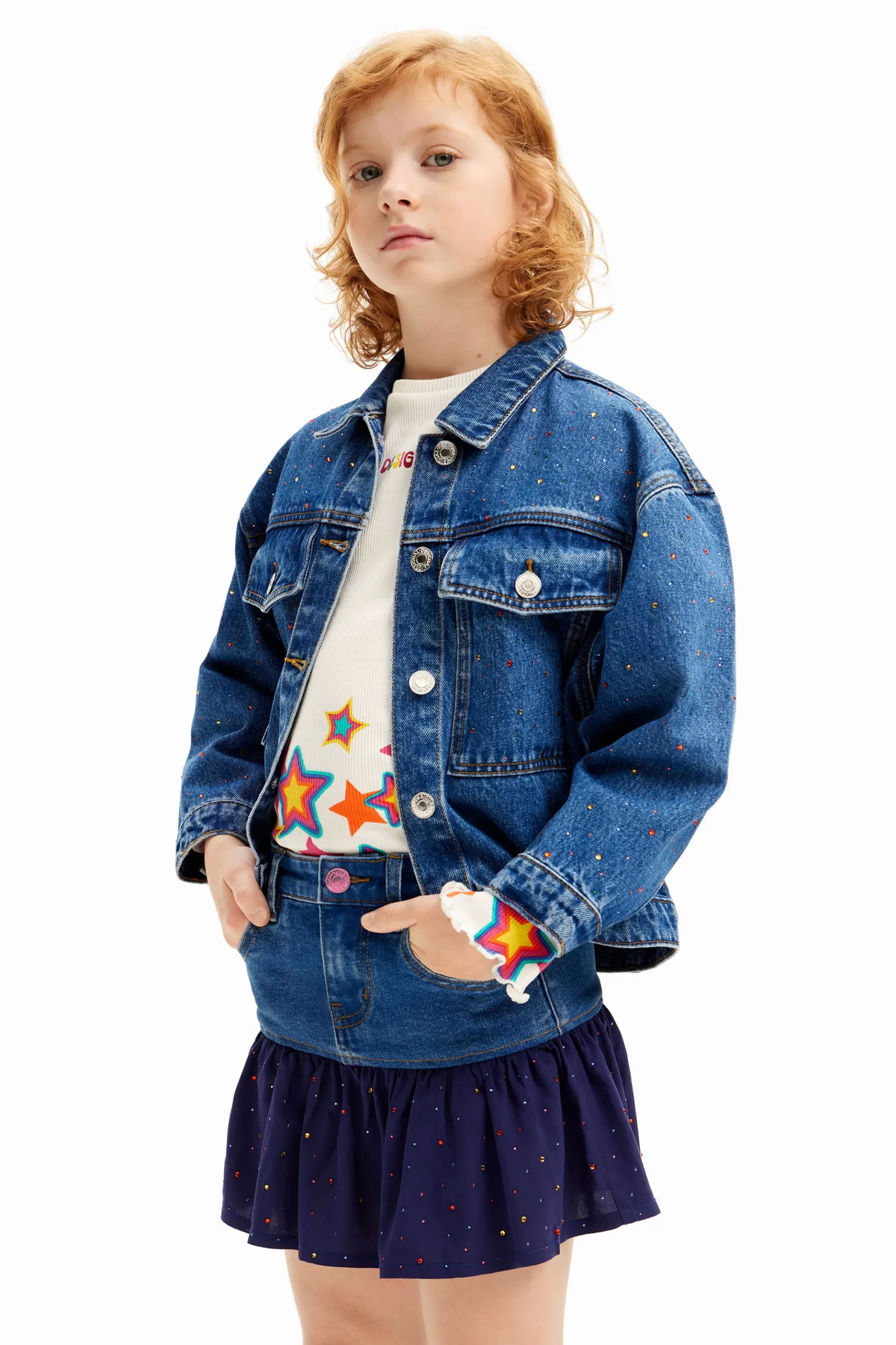 Desigual Minfalda vaquera volante puntos* Faldas Y Pantalones