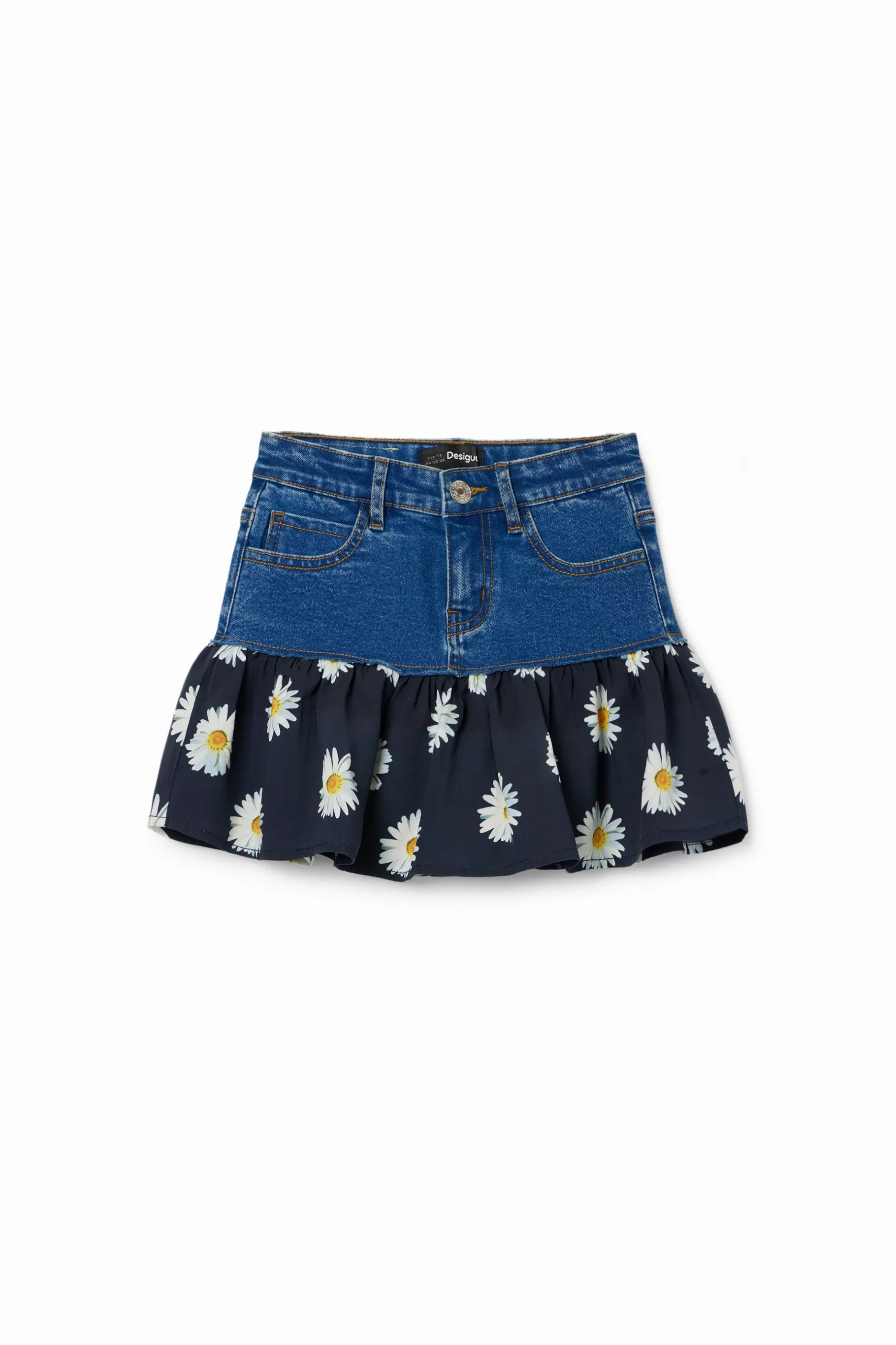 Desigual Minifalda vaquera volante margaritas* Faldas Y Pantalones