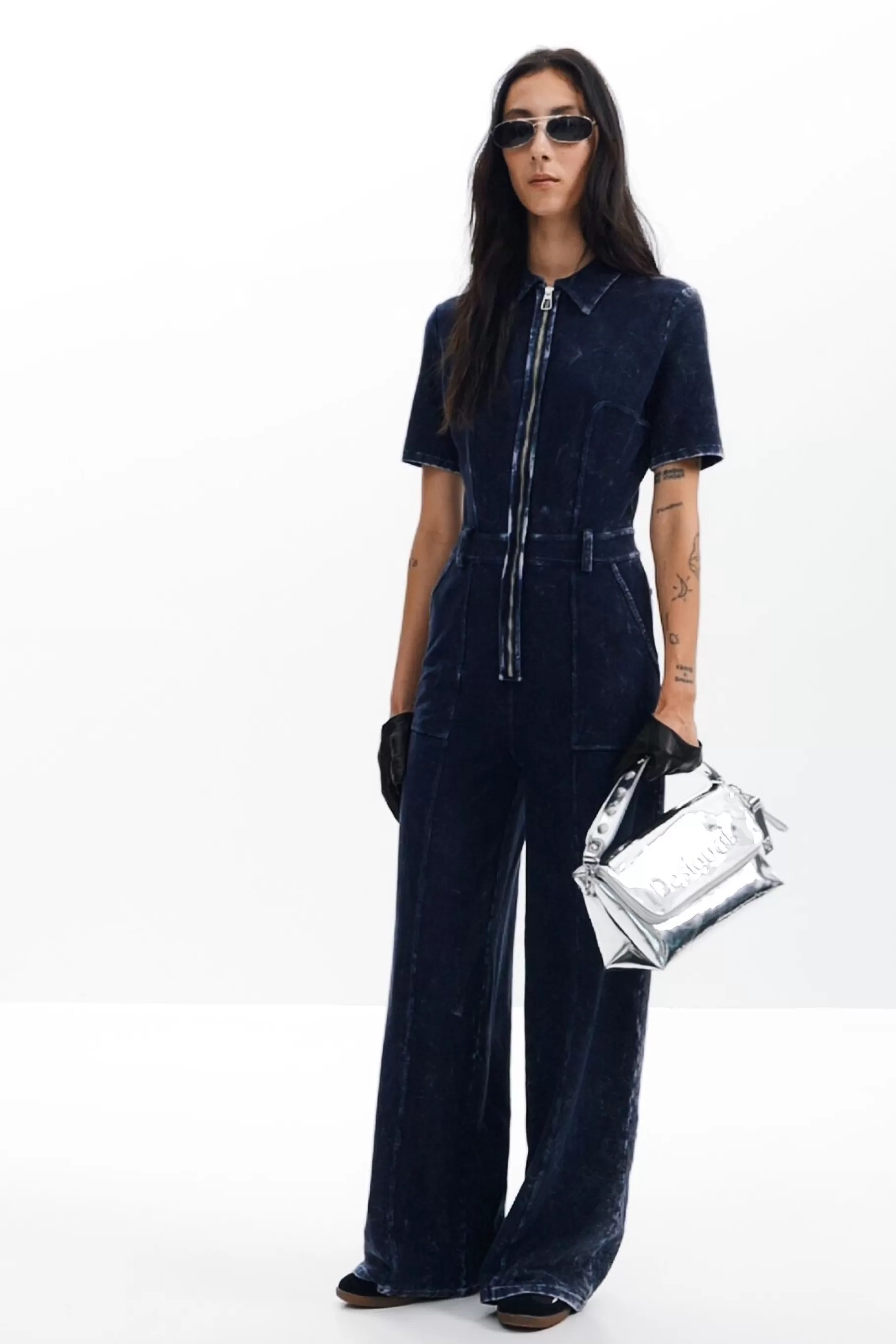 Desigual Mono denim efecto lavado*Mujer Pantalones | Vestidos Y Monos