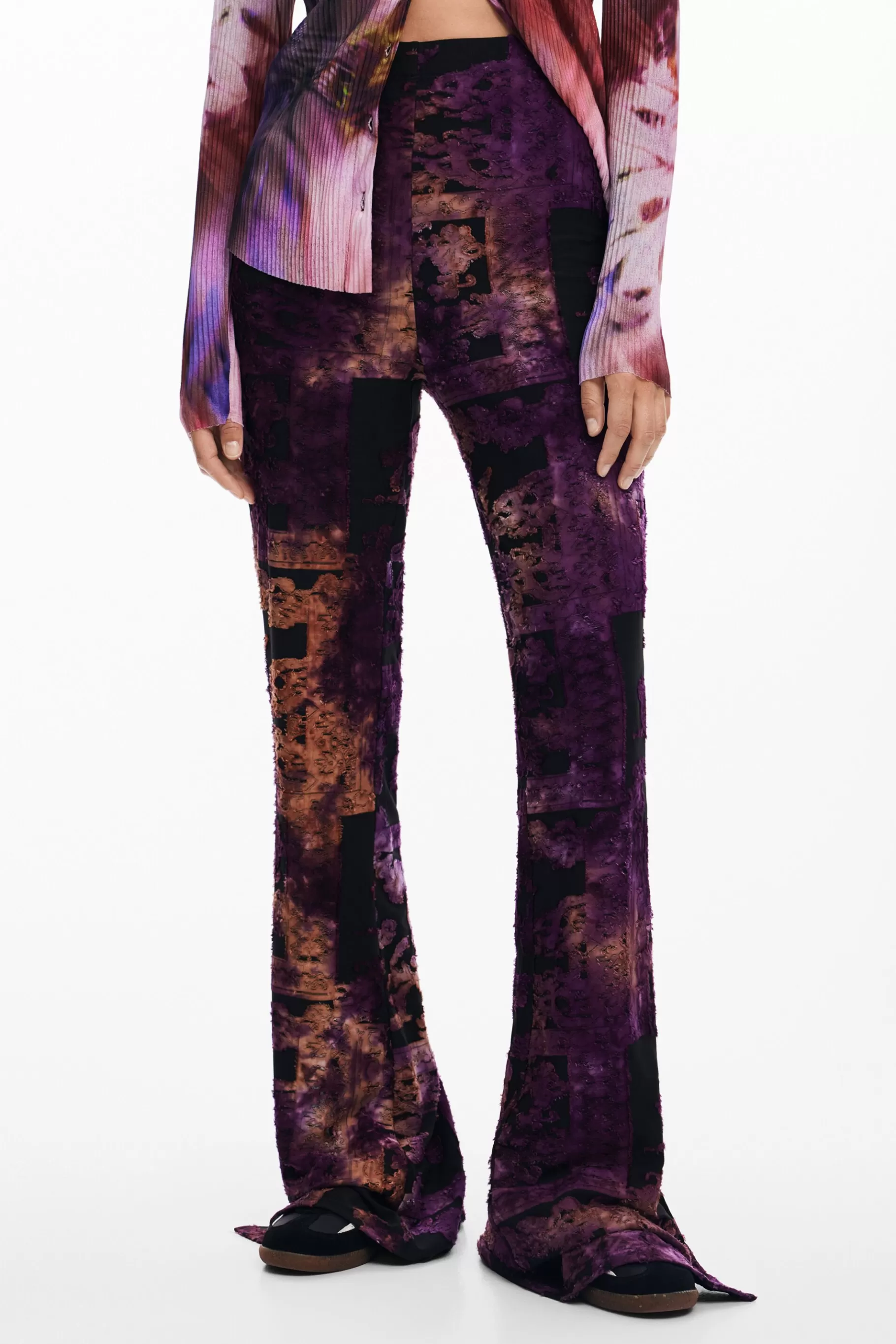 Desigual Pantalón campana devoré*Mujer Pantalones