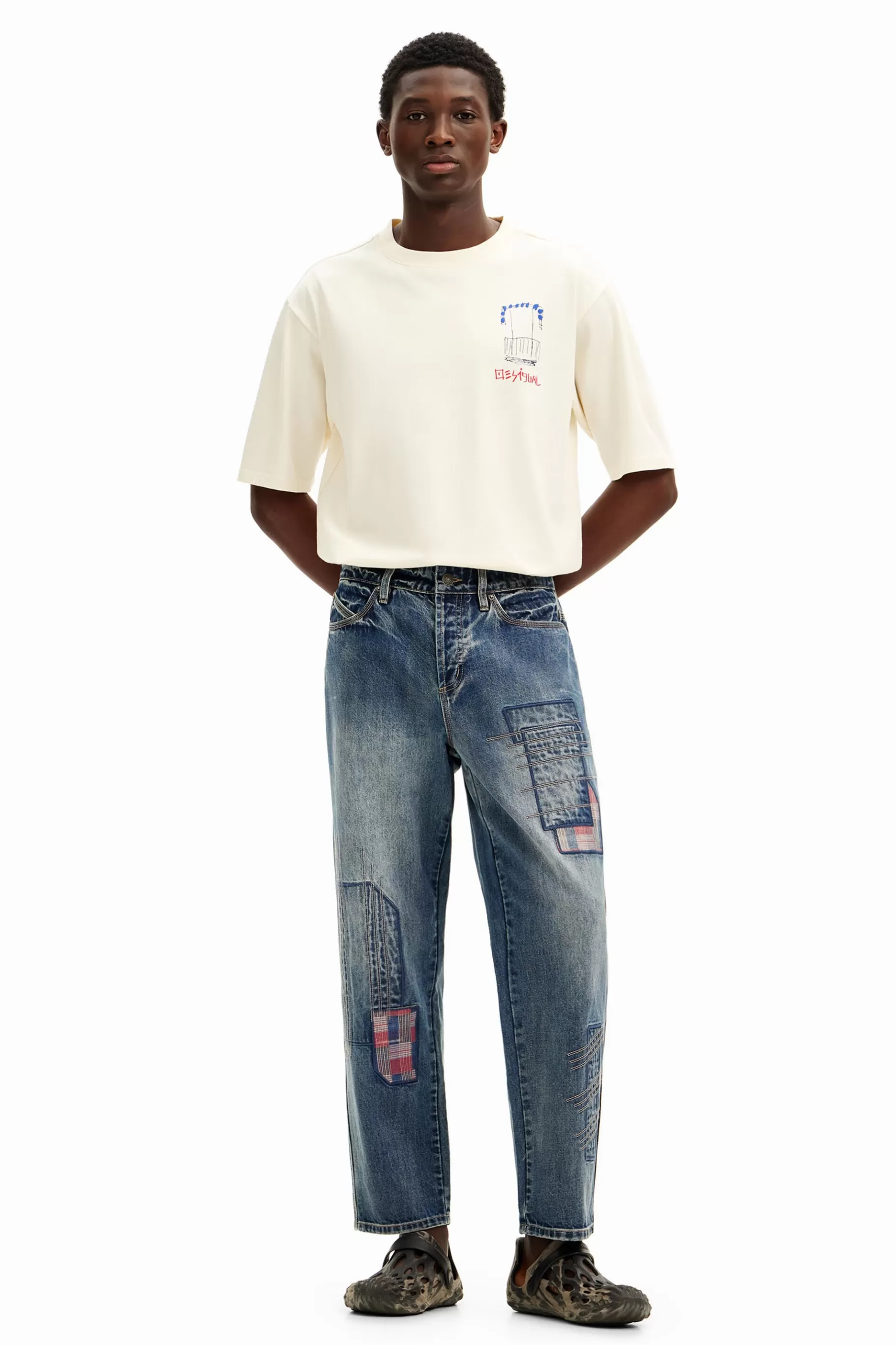 Desigual Pantalón denim parcheado*Hombre Jeans Y Pantalones