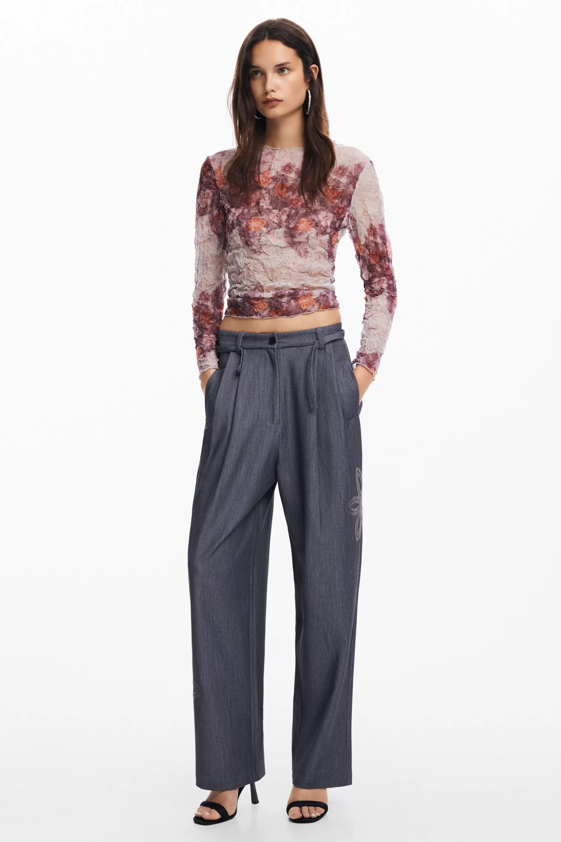 Desigual Pantalón largo recto*Mujer Pantalones