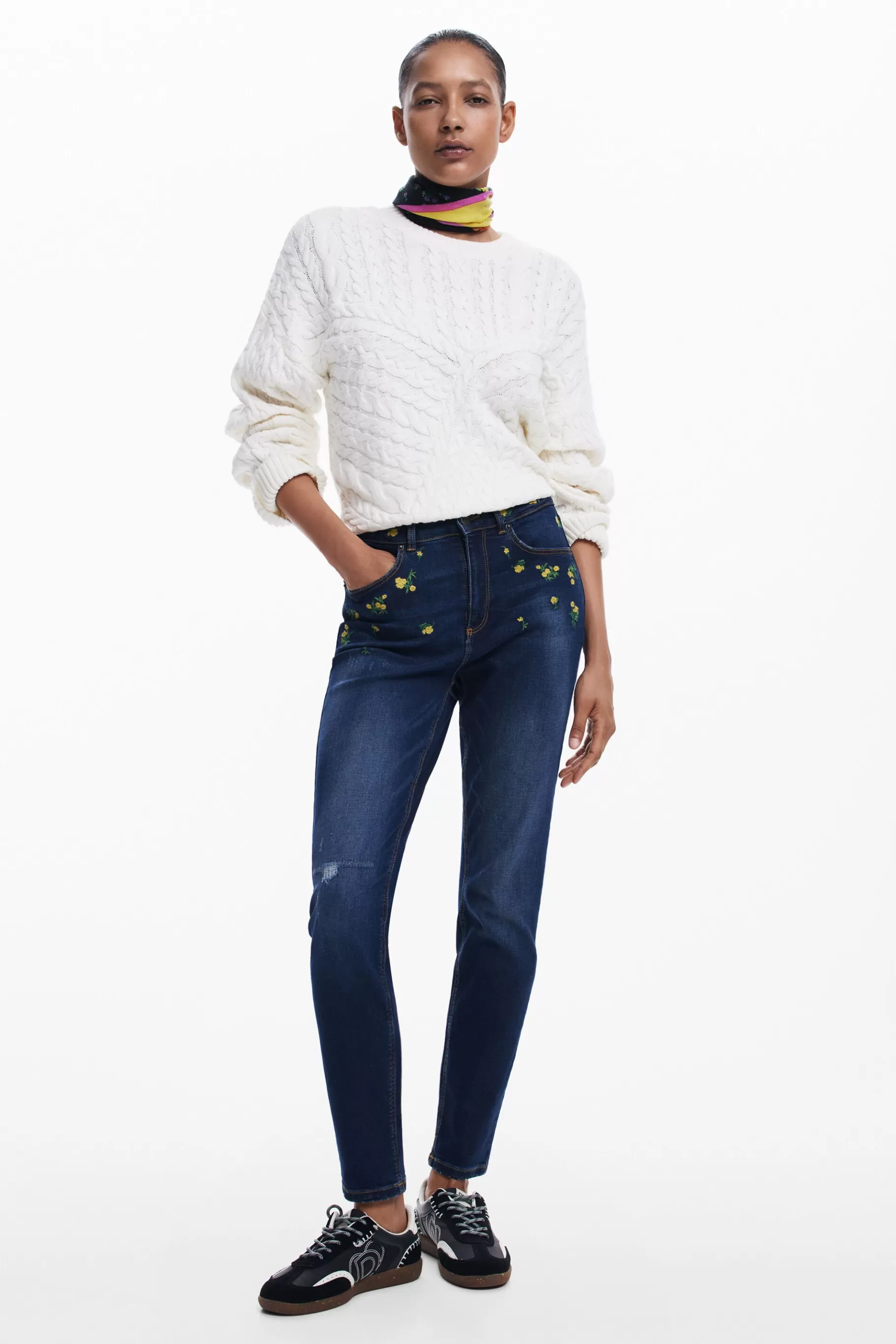 Desigual Pantalon denim flores*Mujer Vaqueros | Pantalones