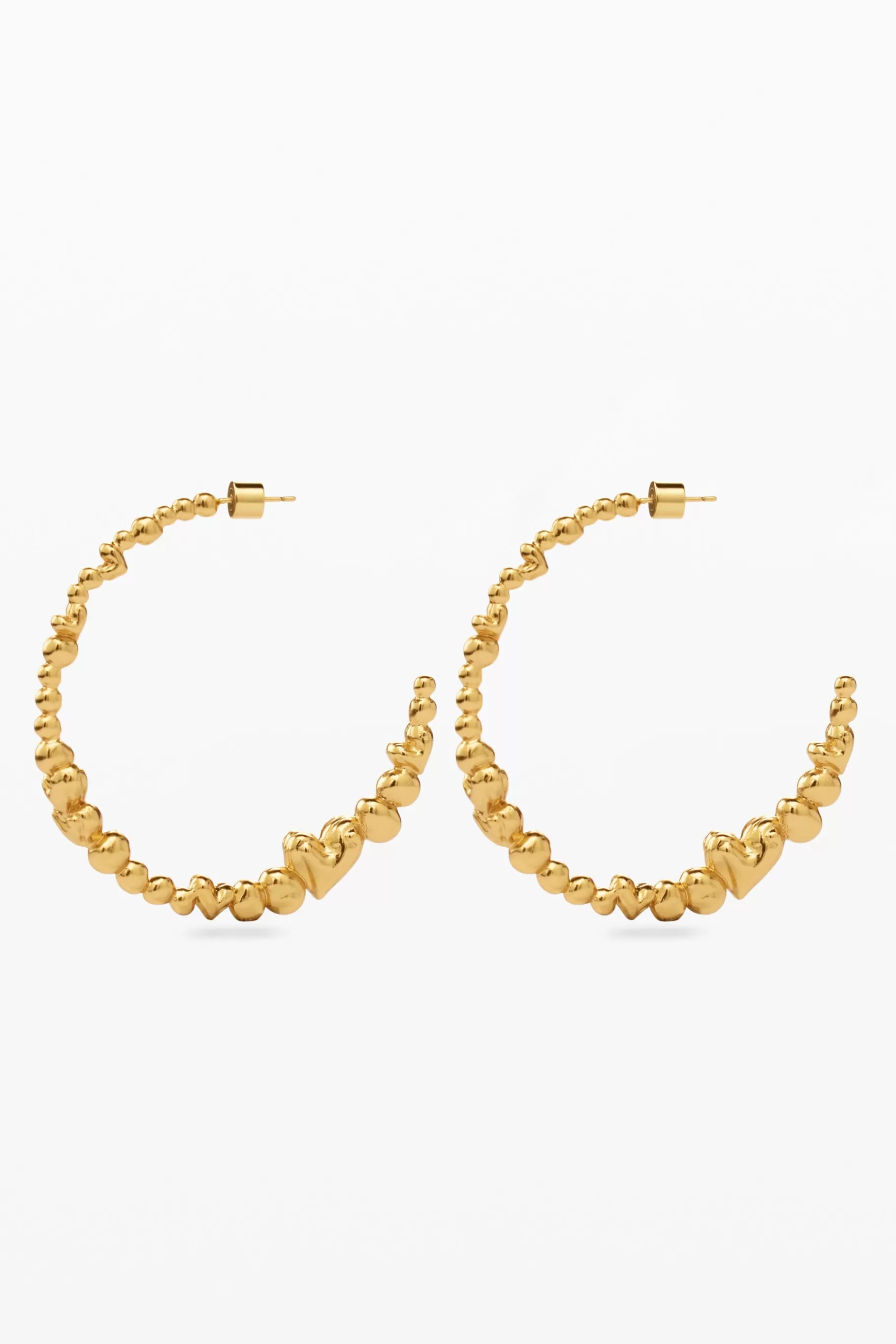 Desigual Pendientes aro corazones bañado en oro Zalio*Mujer Joyería