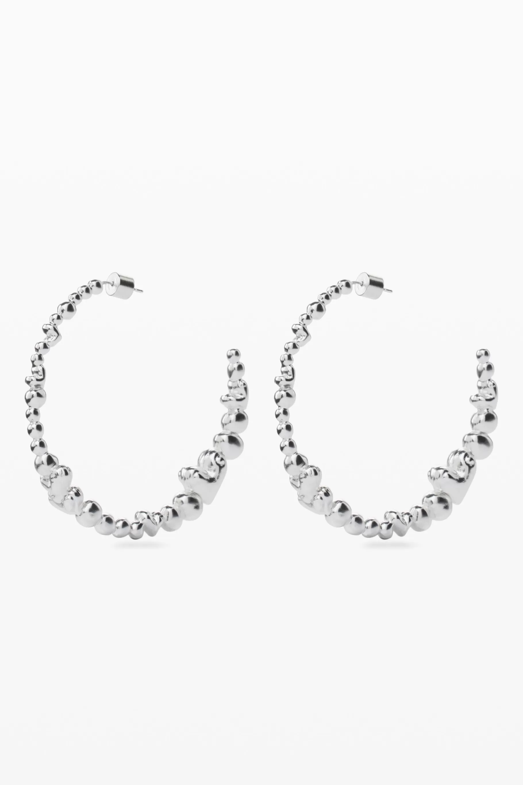 Desigual Pendientes aro corazones bañado en plata Zalio*Mujer Joyería