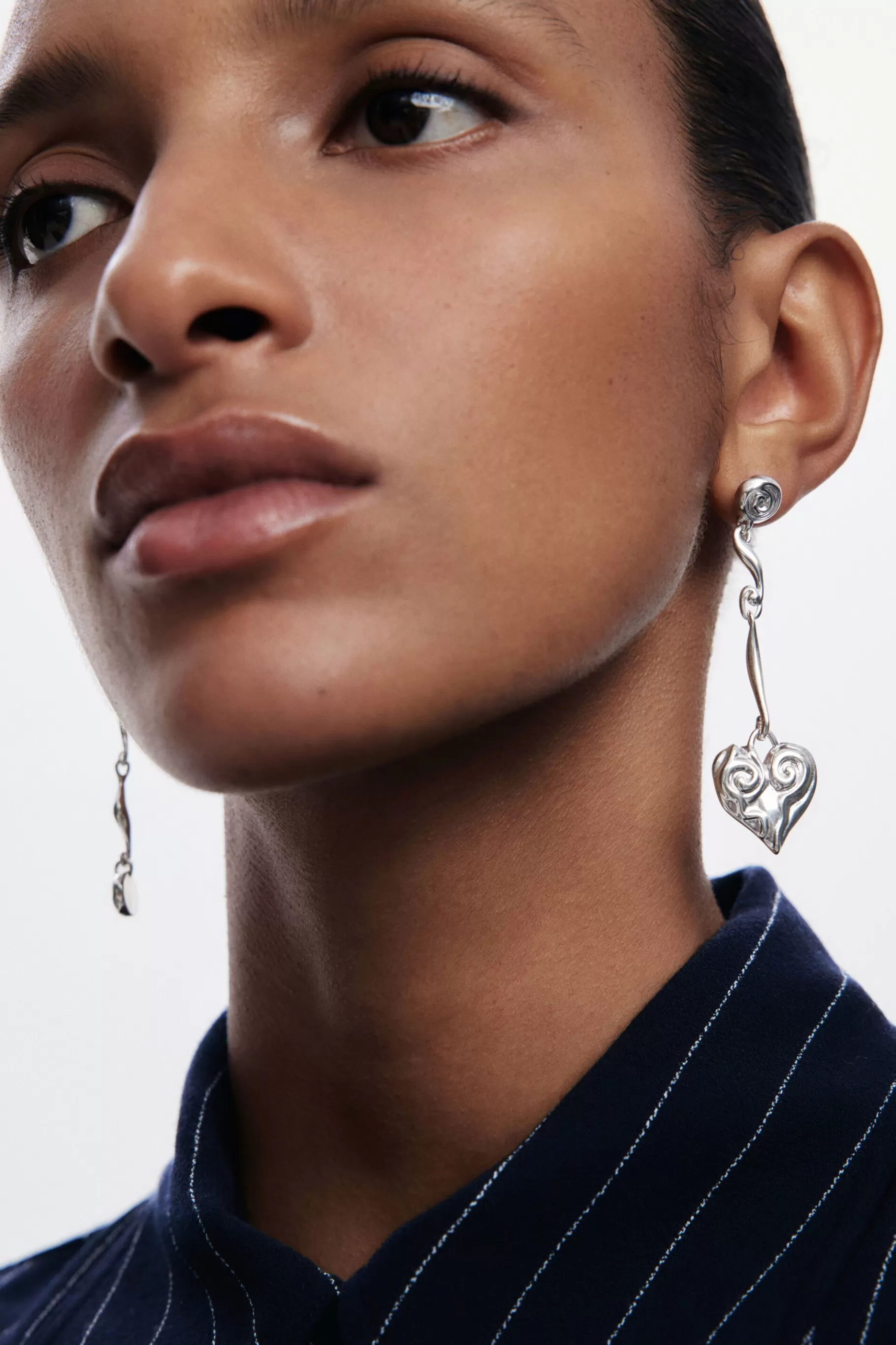 Desigual Pendientes asimétricos baño plata Zalio*Mujer Joyería